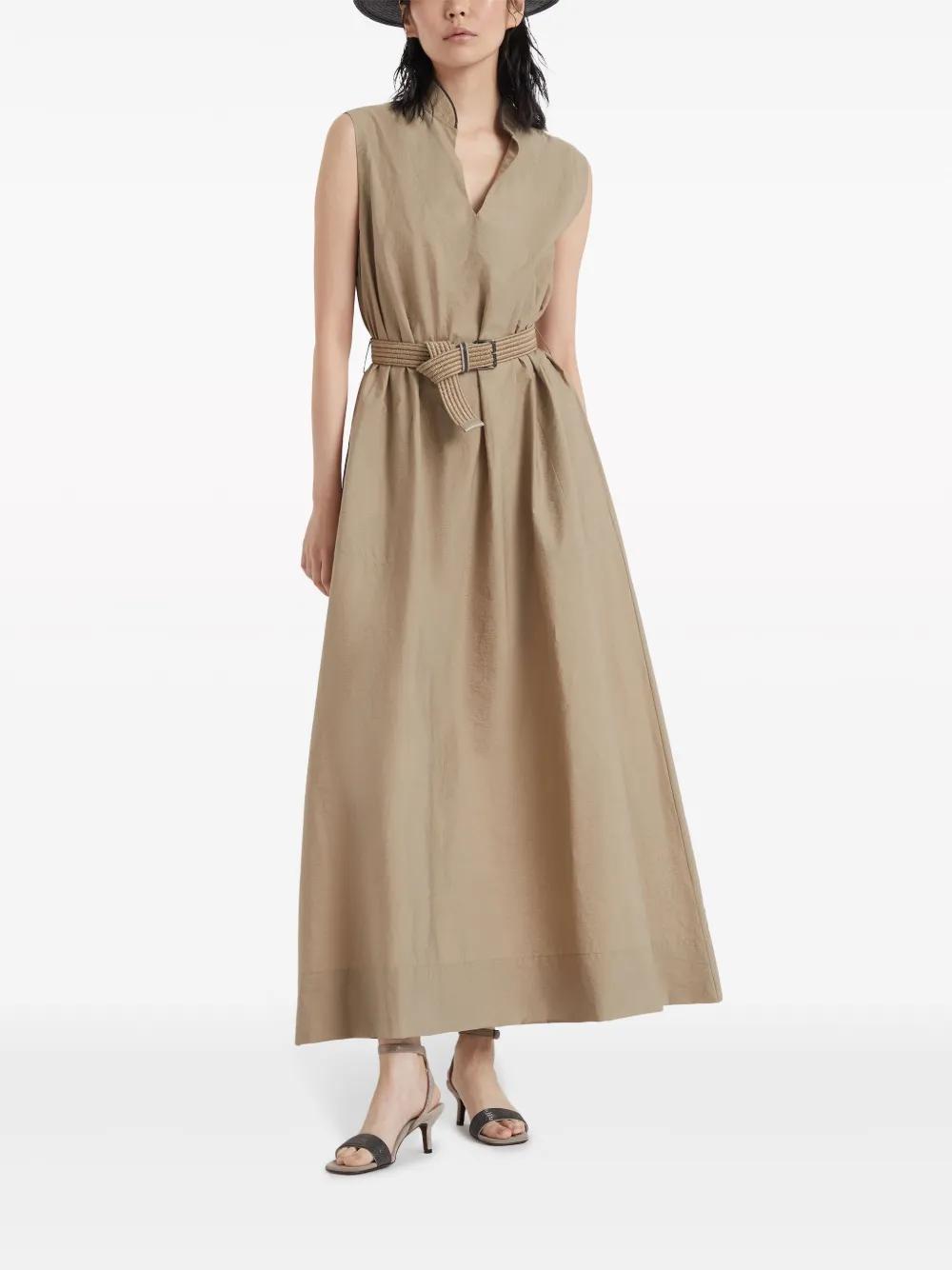 belted sleeveless maxi dress Product Image