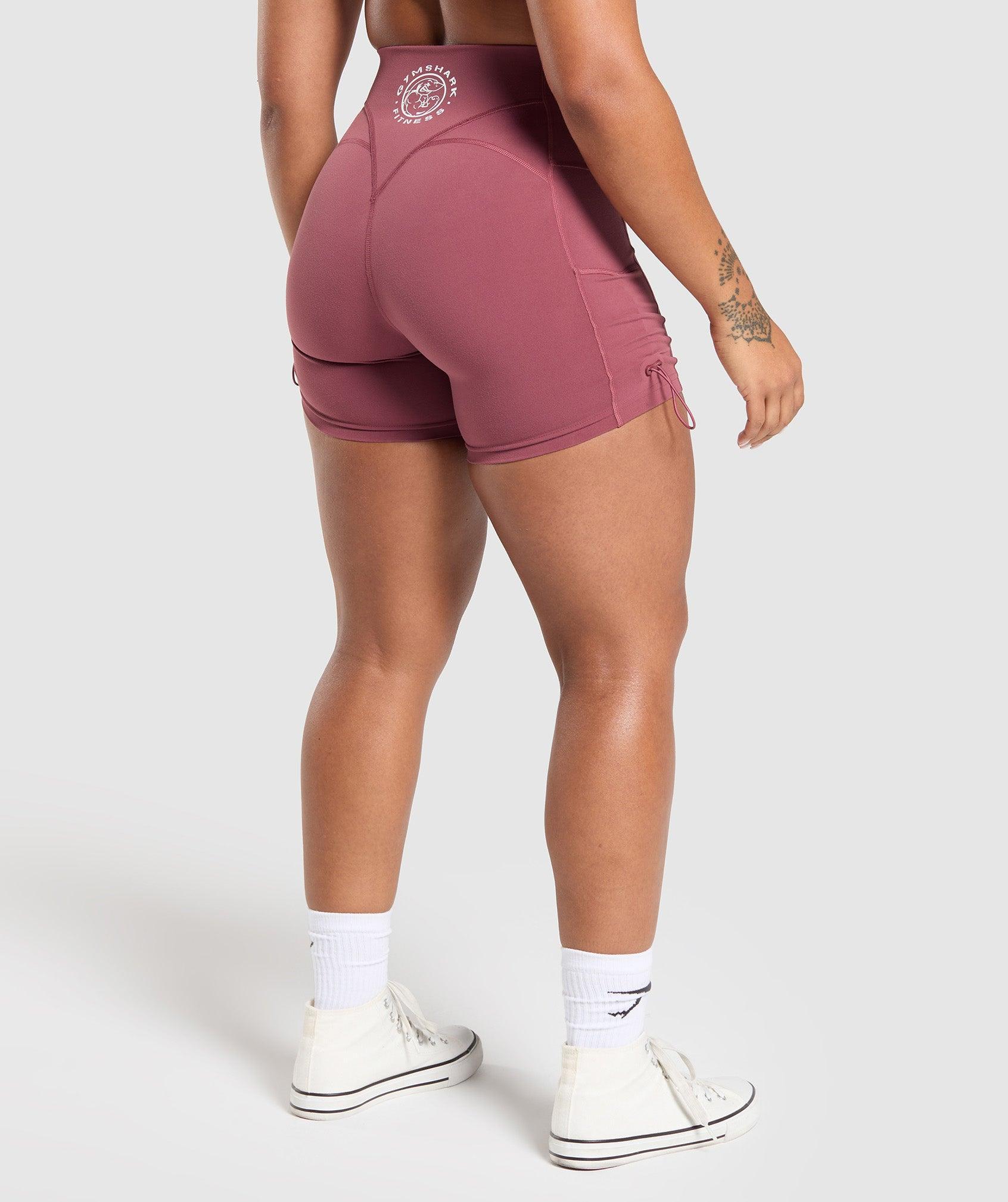 Gymshark Legacy Logo Tight Shorts - Washed Berry Pink Female Product Image