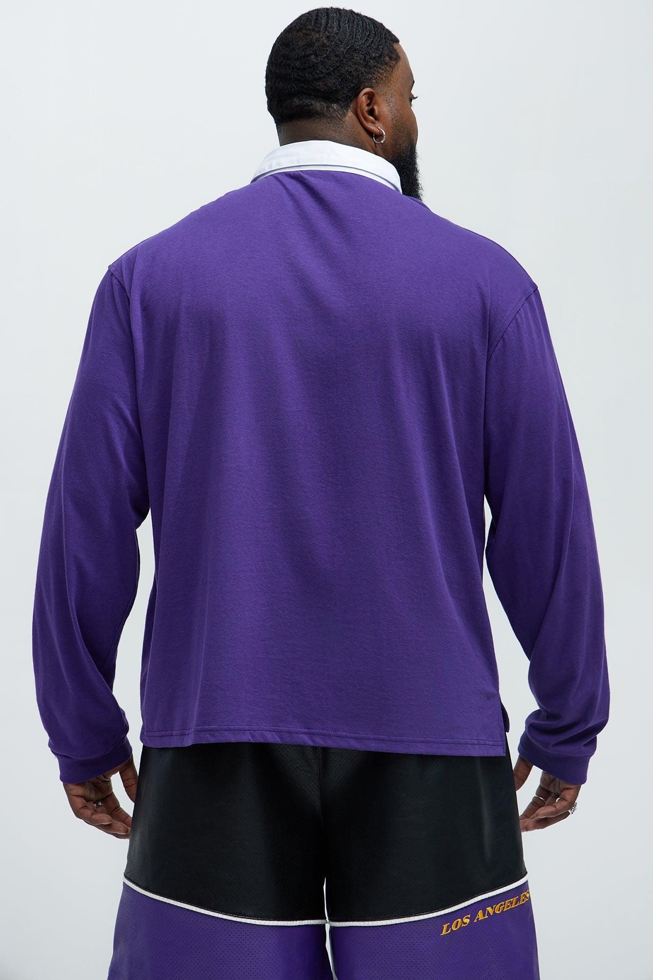 Lakers Flanker Long Sleeve Polo - Purple Product Image