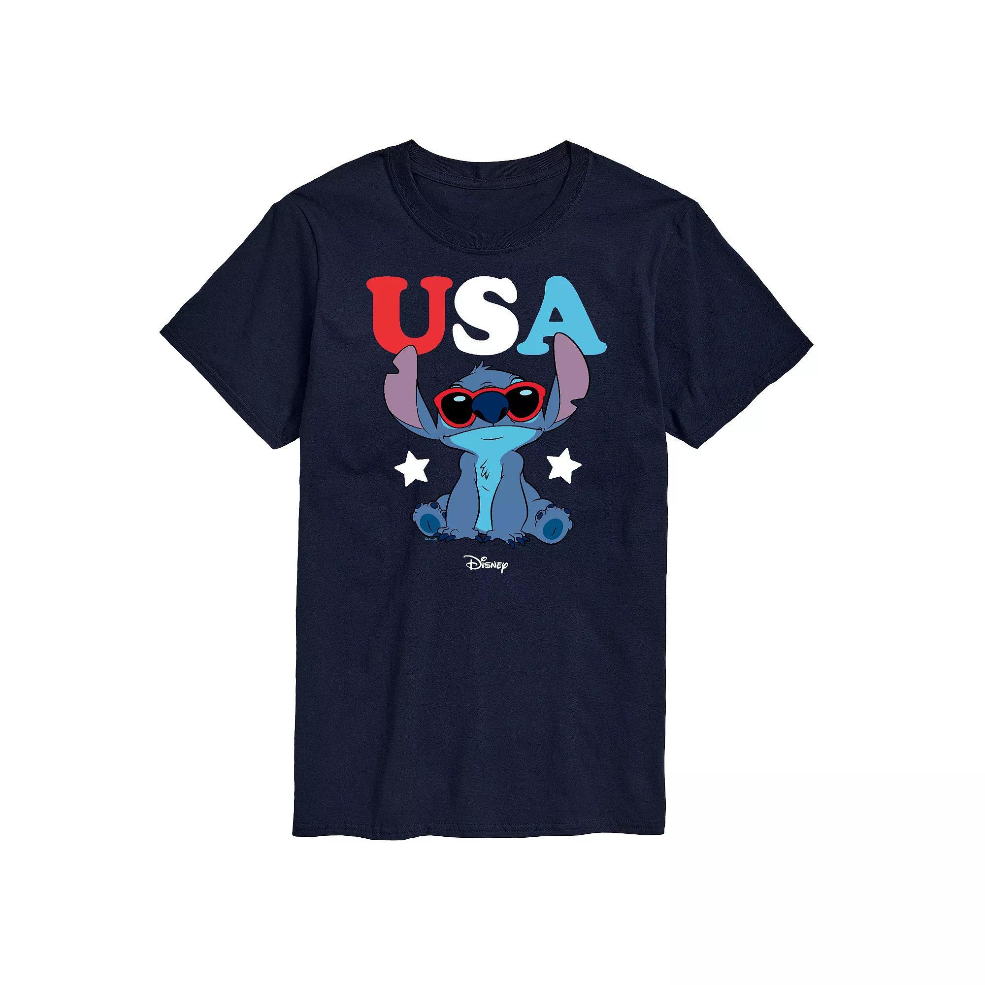 Disney's Lilo and Stitch Men's USA Sunglasses Graphic Tee,  Product Image