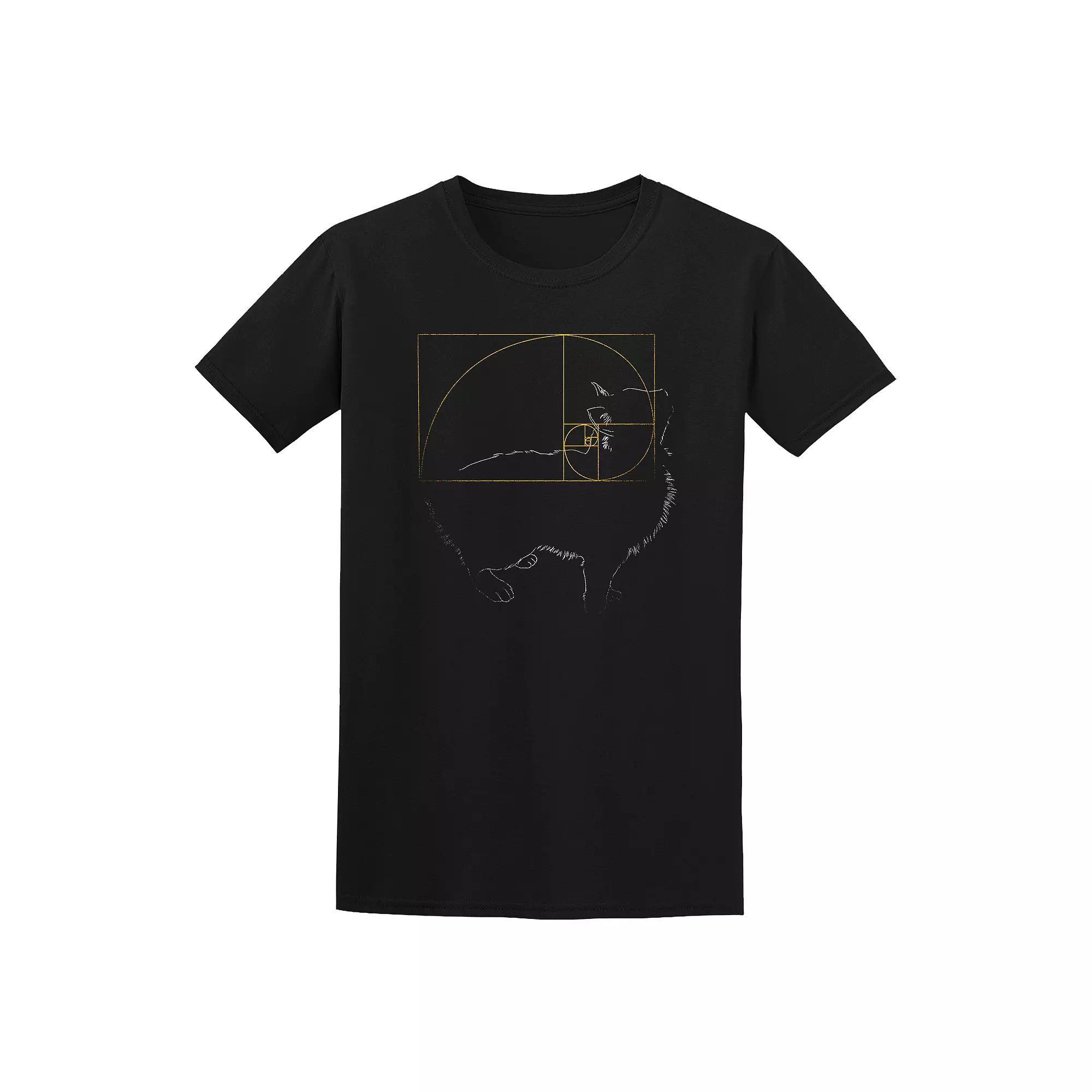 Men's COLAB89 by Threadless Golden Cat Tee, Size: Medium, Black Product Image