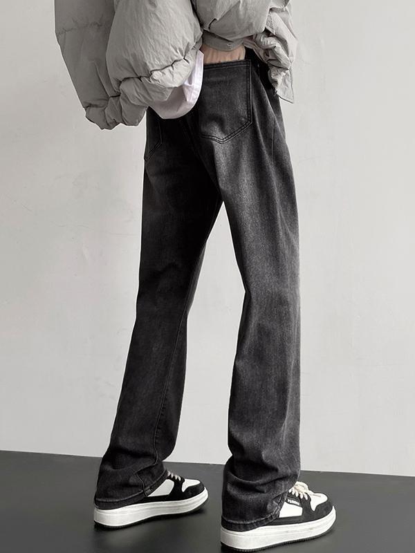 Men's Vintage Gray Wash Loose Jeans Product Image