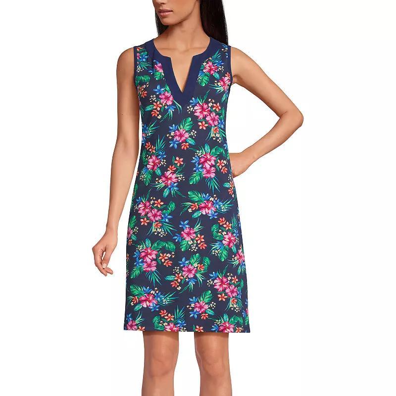 Womens Lands End Splitneck Swim Cover-Up Dress Product Image