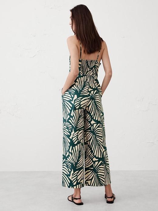 Linen-Blend Strappy Tailored Jumpsuit Product Image