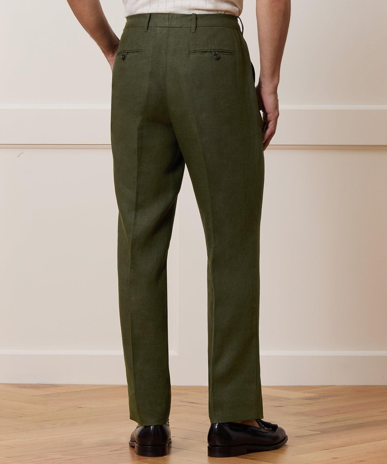 Straight Fit Linen Tab Trouser Product Image