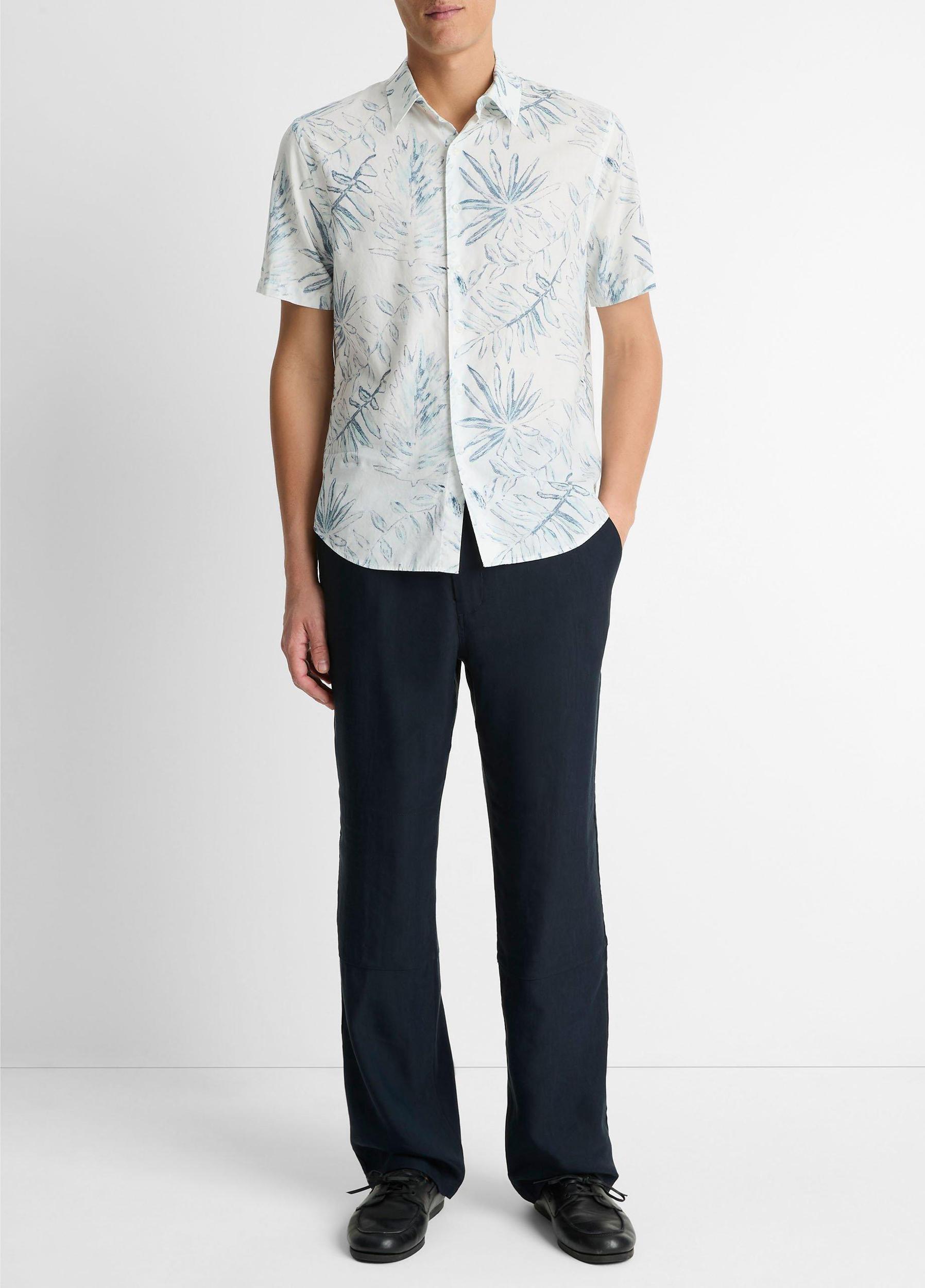 Venice Palms Cotton-Blend Short-Sleeve Shirt Product Image