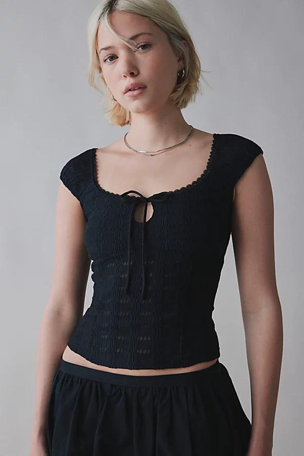 Kimchi Blue Juliette Keyhole Scoop Neck Crinkle Blouse Womens at Urban Outfitters Product Image