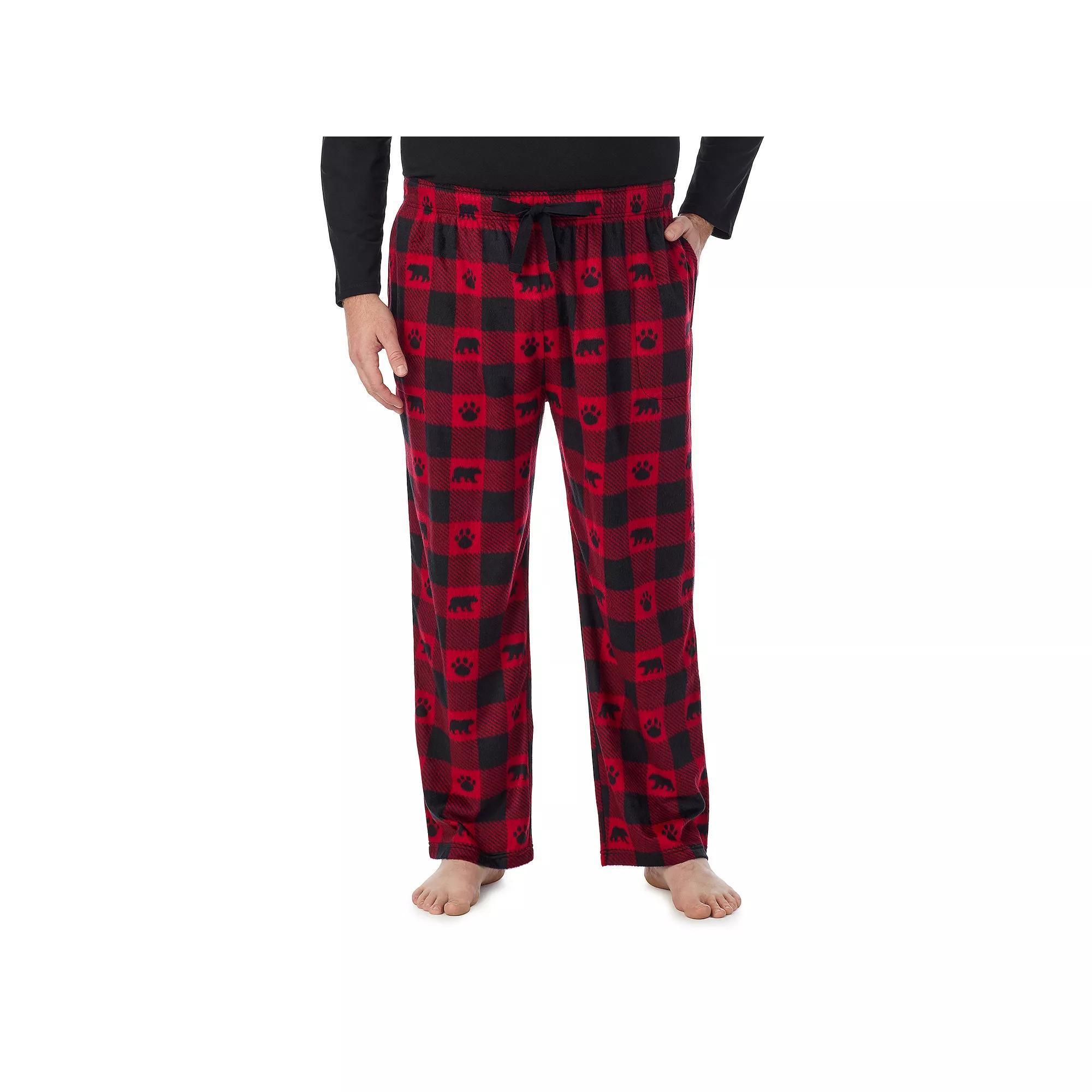 Big & Tall Cuddl Duds® Fleece Pajama Pant, Men's, Size: 4XB, Red Buffalo Product Image