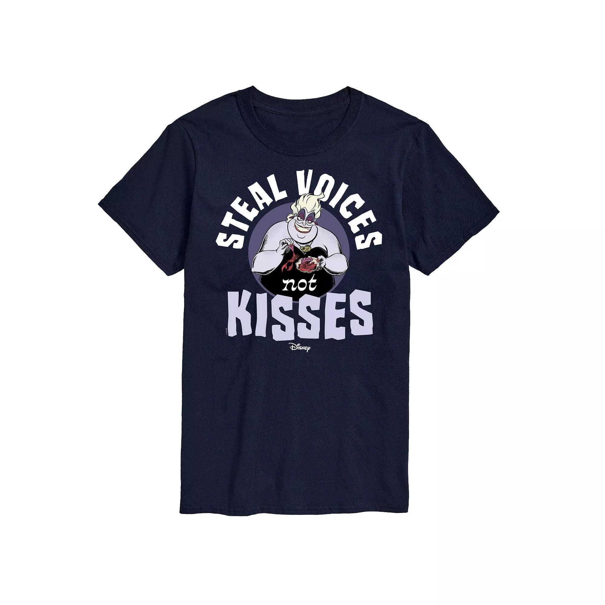 Disney Villains Men's Ursula Steal Voices Not Kisses Graphic Tee, Size: Small, Blue Product Image