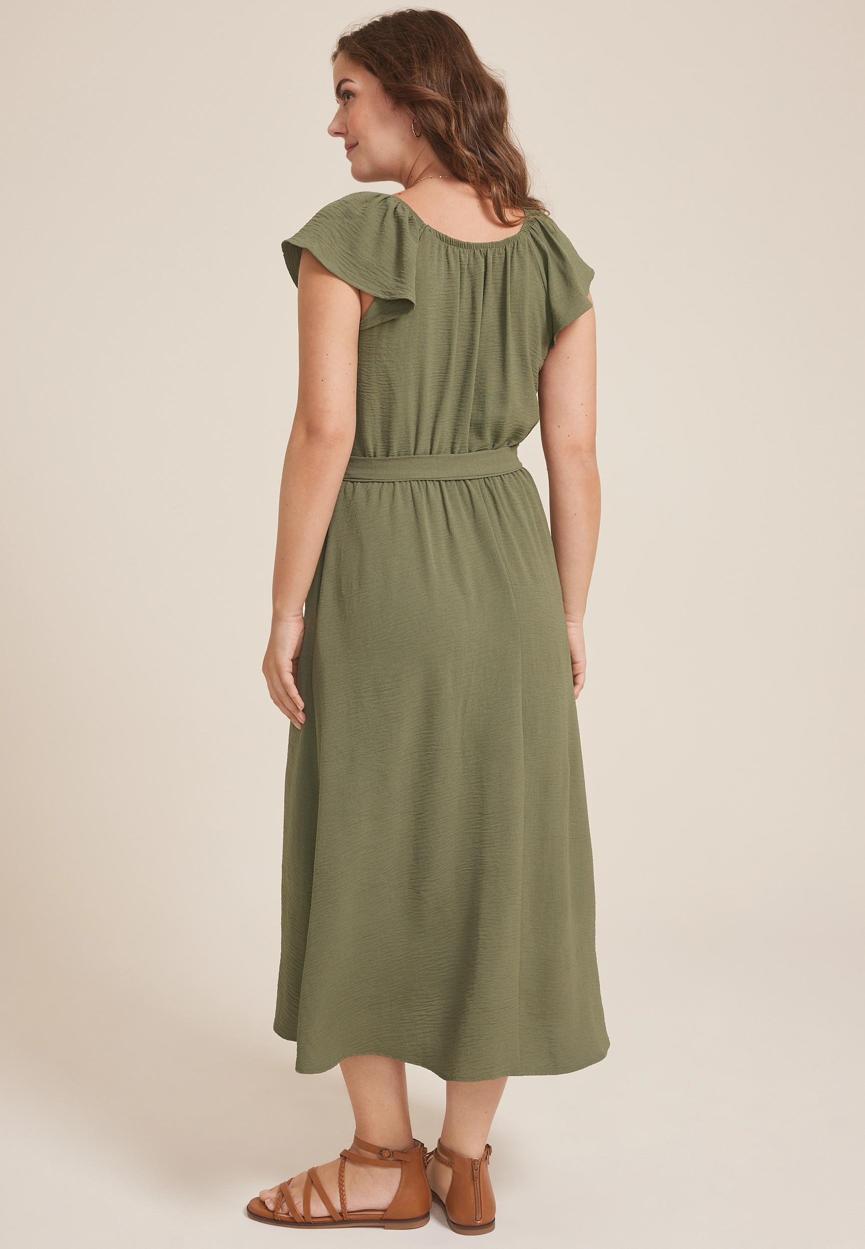 Cool Crepe Wrap Midi Dress Product Image