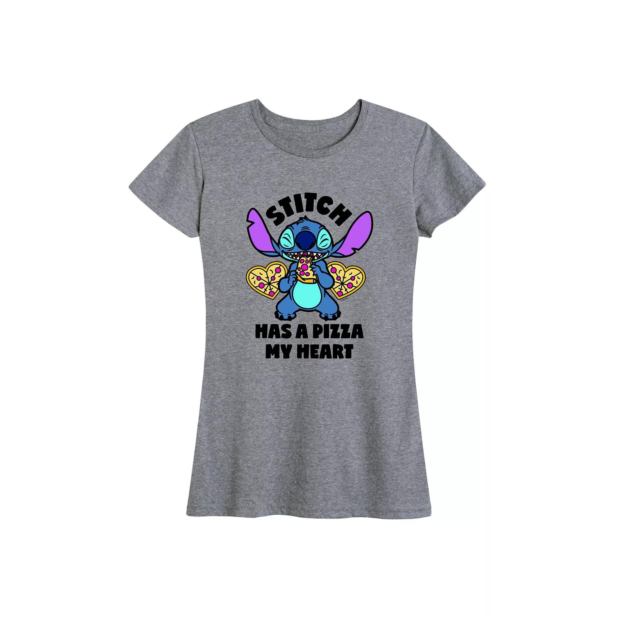 Disney's Lilo & Stitch Women's Pizza My Heart Graphic Tee,  Product Image
