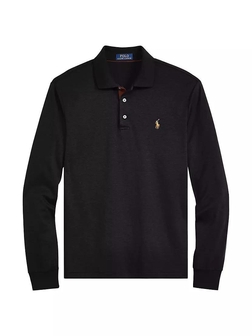 Polo Ralph Lauren Long Sleeve Polo Shirt Marl Heather) Men's Clothing Product Image