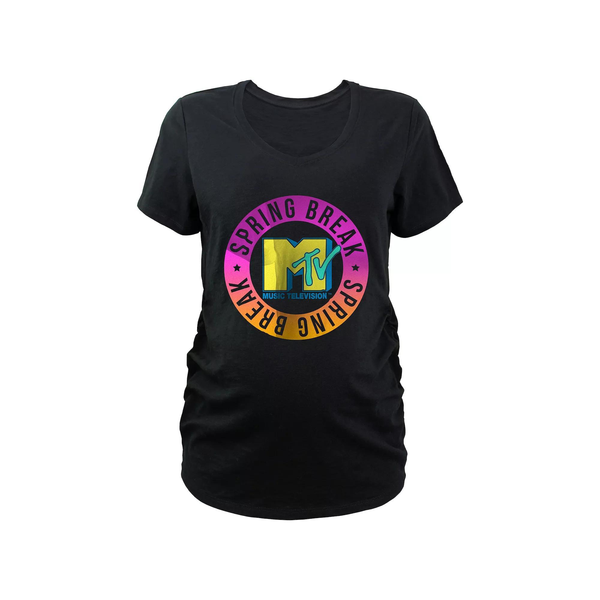 Maternity MTV Spring Break Stamp V-Neck Graphic Tee, Women's,  Product Image