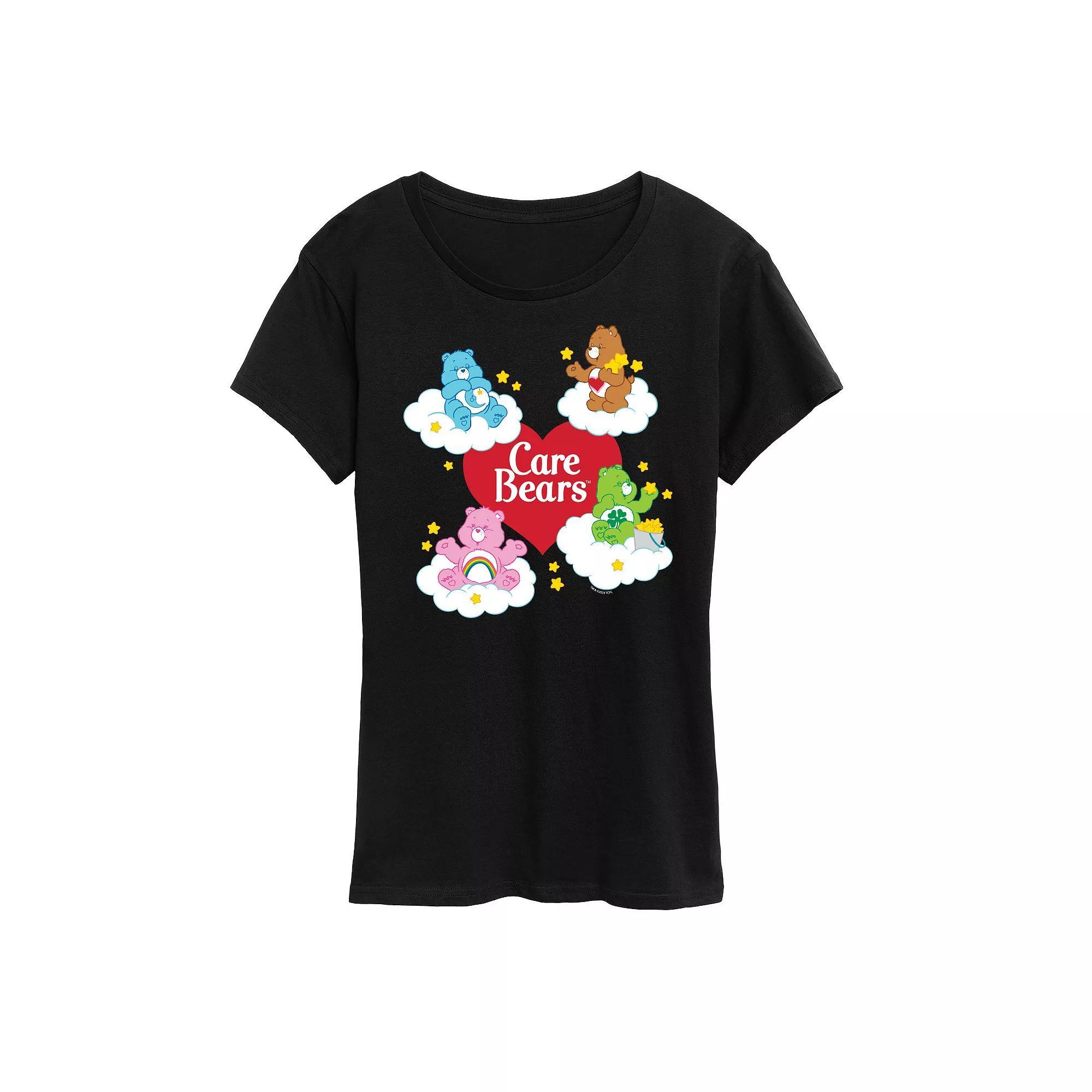 Women's Care Bears Heart And Bear Logo Graphic Tee,  Product Image