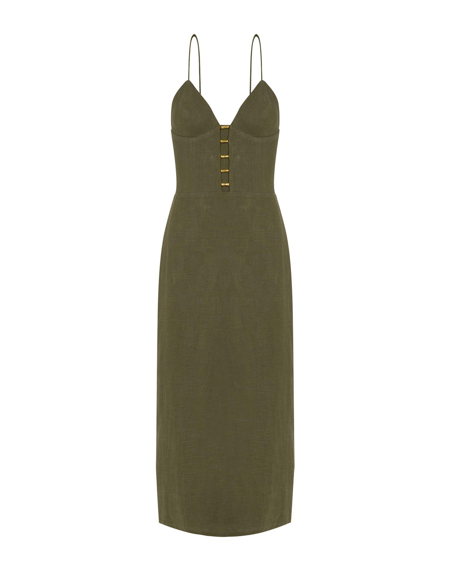 Janet Midi Dress - Evergreen Product Image