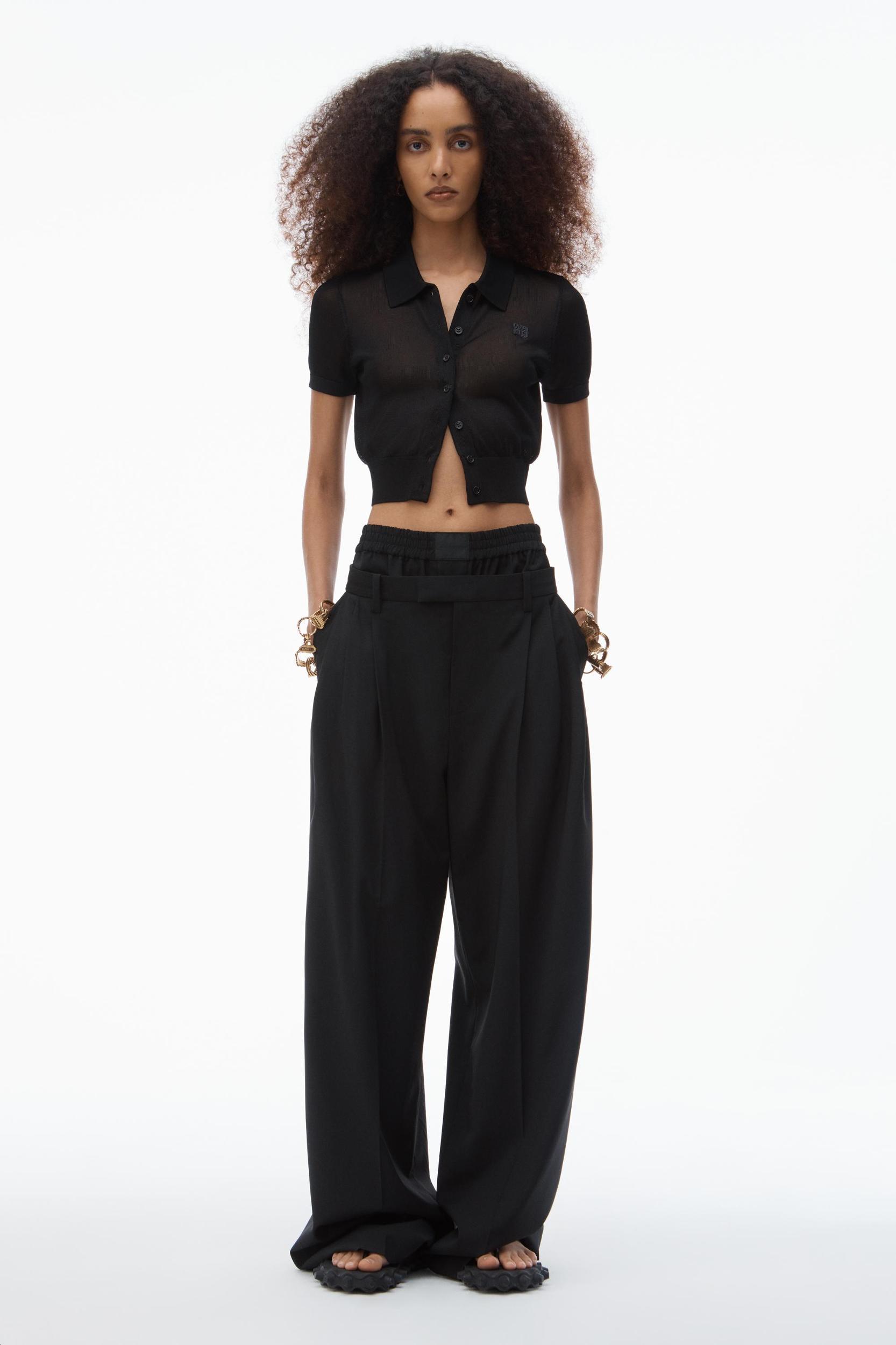 Logo Embroidered Polo Cardigan In Viscose Product Image