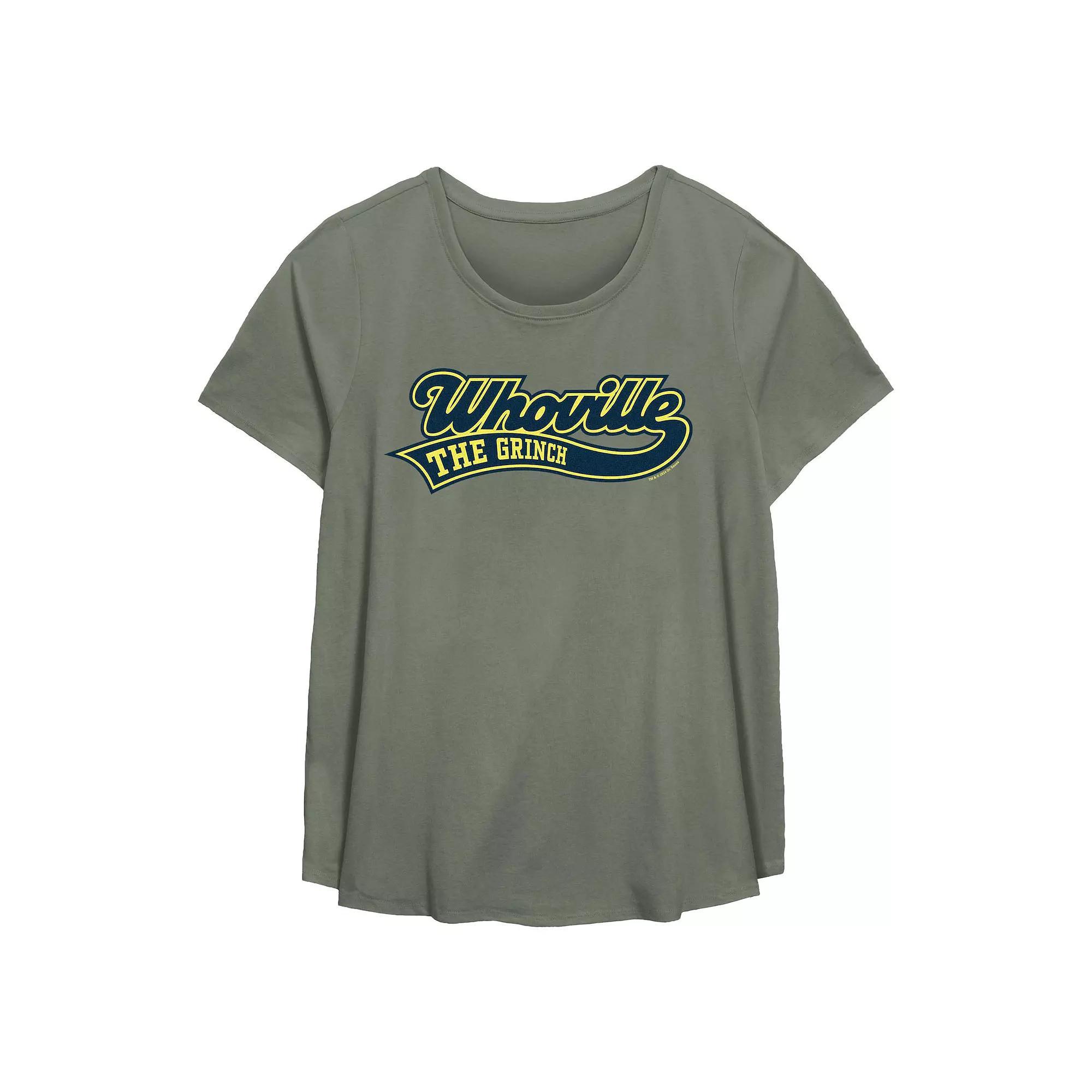 Plus Size Dr. Seuss The Grinch Whoville Flowy Graphic Tee, Women's, Size: 5XL, Green Product Image