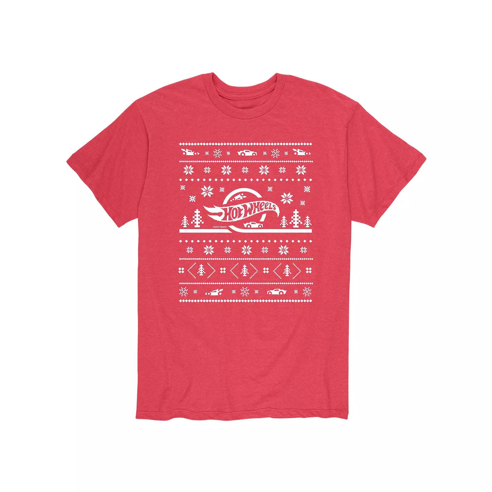 Men's Hot Wheels Ugly Christmas Sweater Pattern Tee,  Product Image