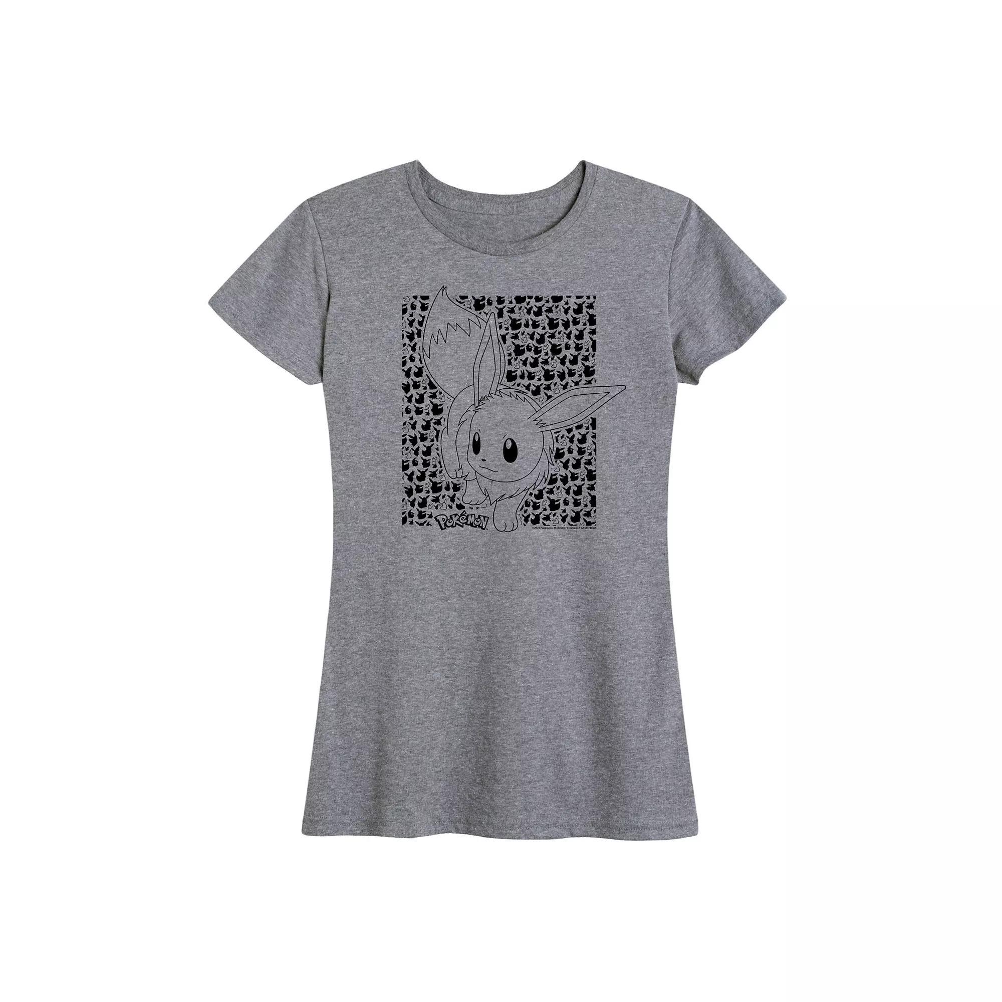 Women's Pokemon Eevee Pattern Graphic Tee,  Product Image