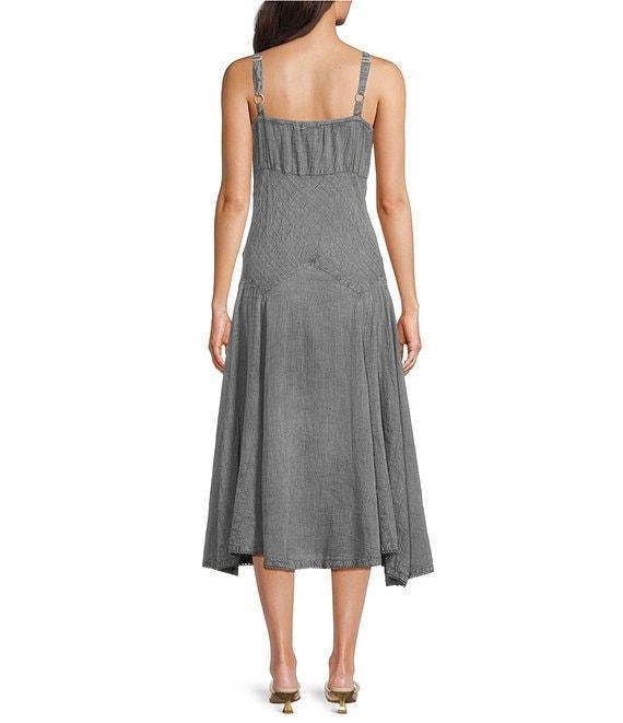 Scully Spaghetti Strap Front Tie Embroidered Midi Dress Product Image