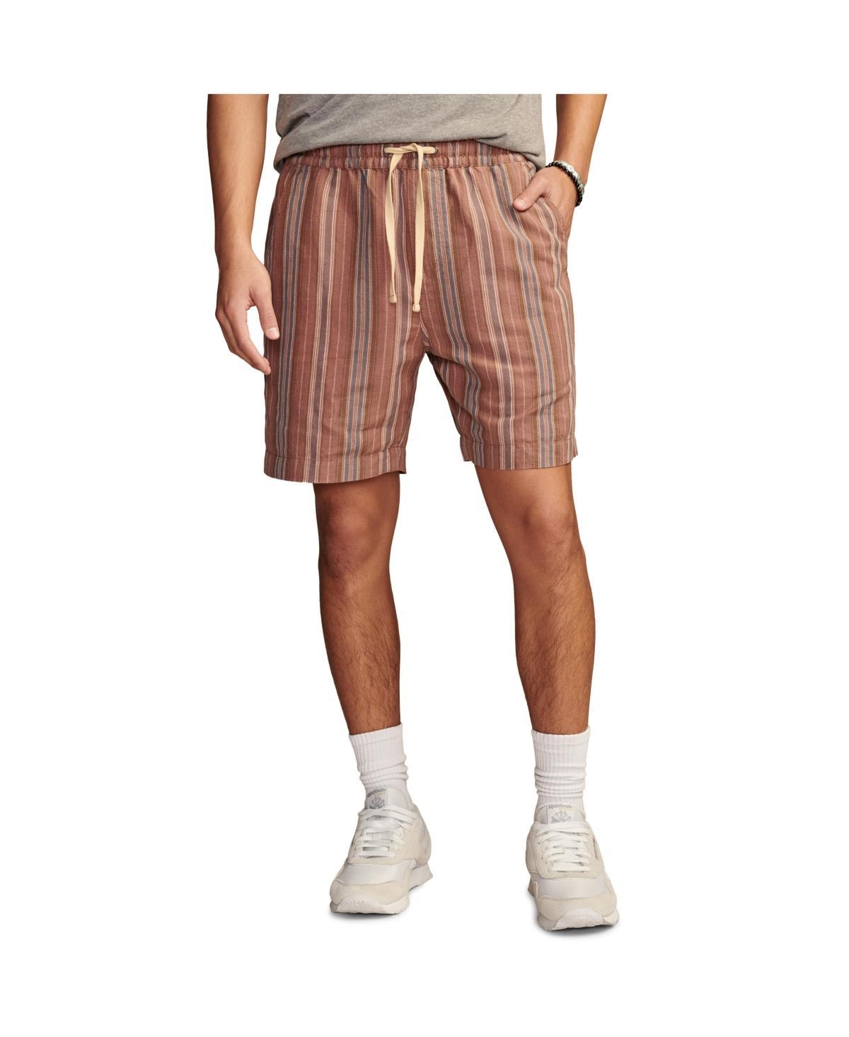 Lucky Brand 7 Striped Linen Pull-On Shorts Stripe) Men's Shorts Product Image