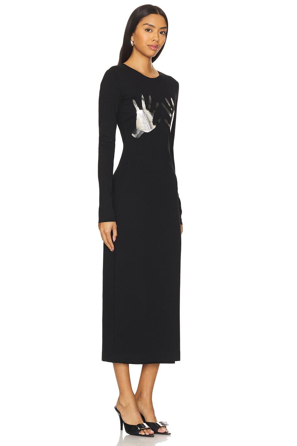 Handprint Long Sleeve Midi Dress AREA Product Image