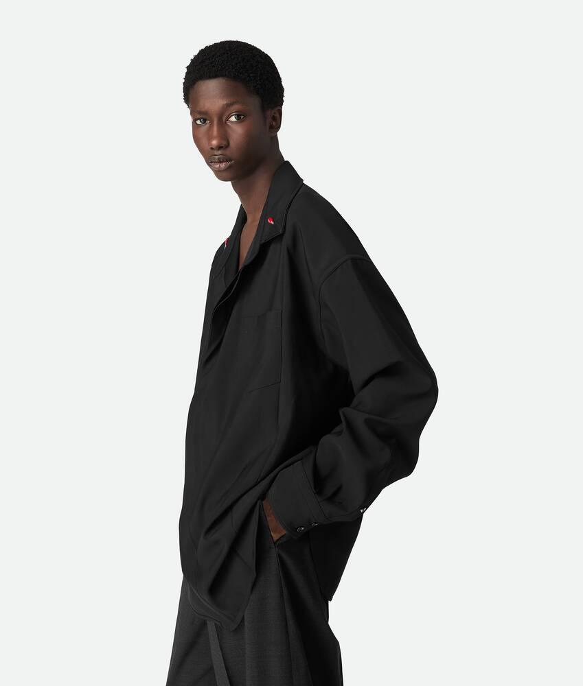 Men's Light Wool Shirt in Black Product Image