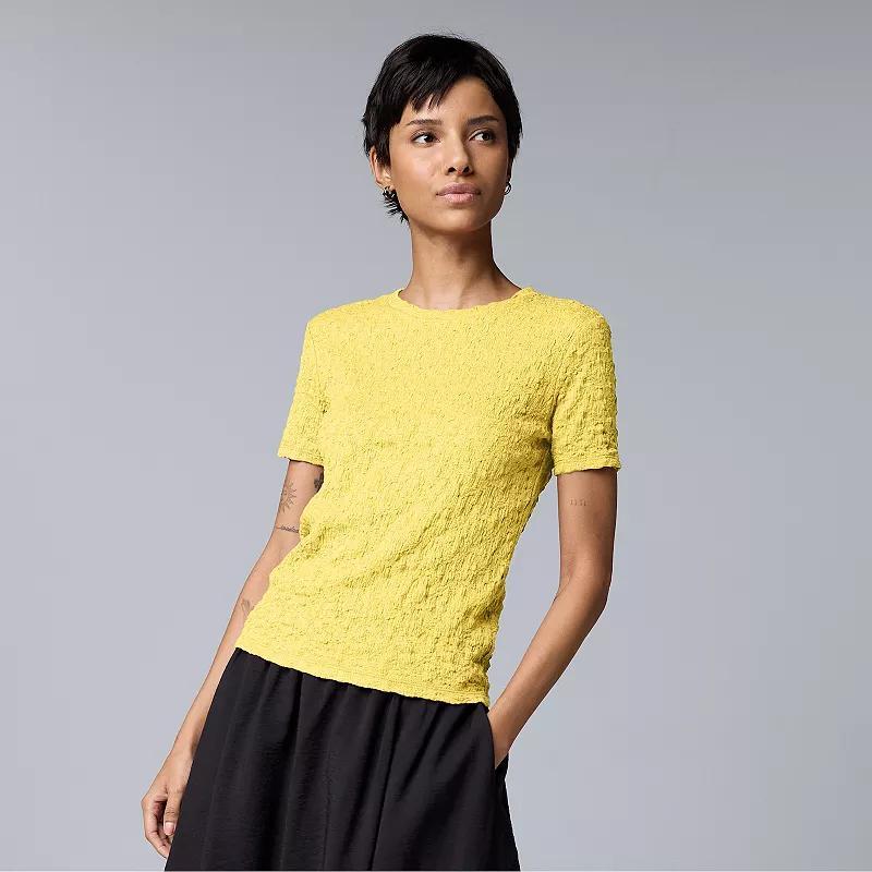 Petite Simply Vera Vera Wang® Texture Tee, Women's, Size: XL Petite, Whisper White Product Image