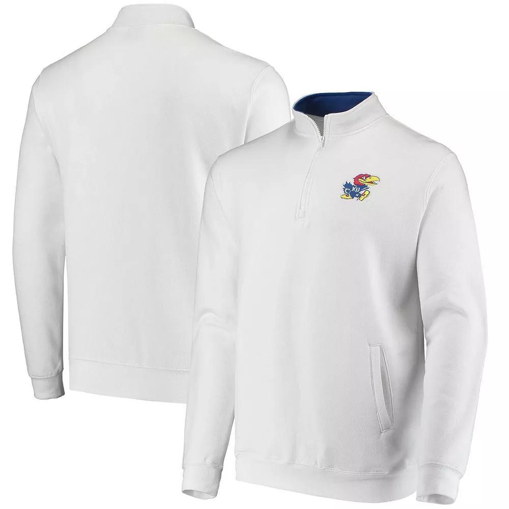 Men's Colosseum White Kansas Jayhawks Tortugas Logo Quarter-Zip Jacket,  Product Image