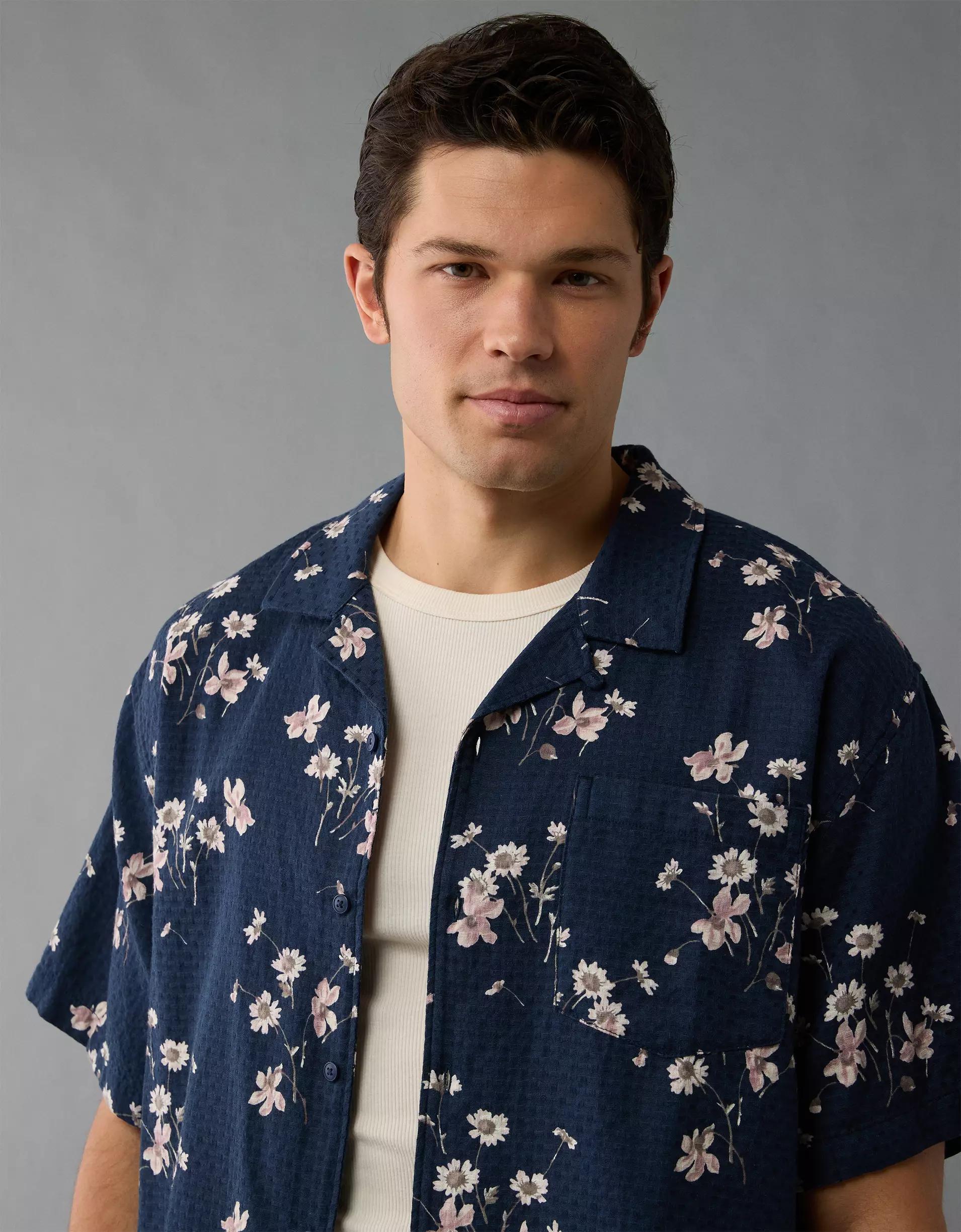 AE Poolside Floral Button-Up Shirt Product Image