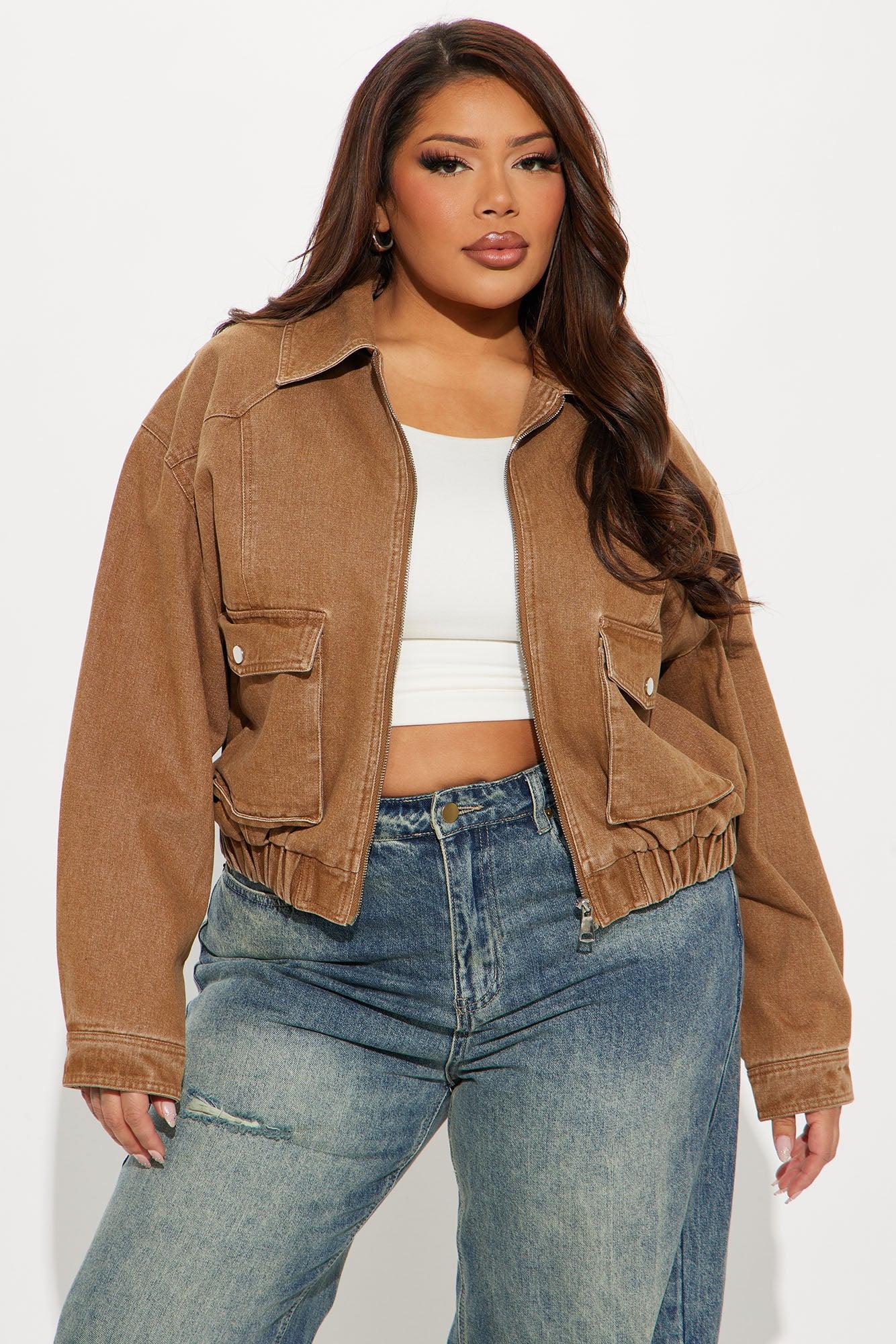 Delilah Washed Bomber Jacket - Rust Product Image