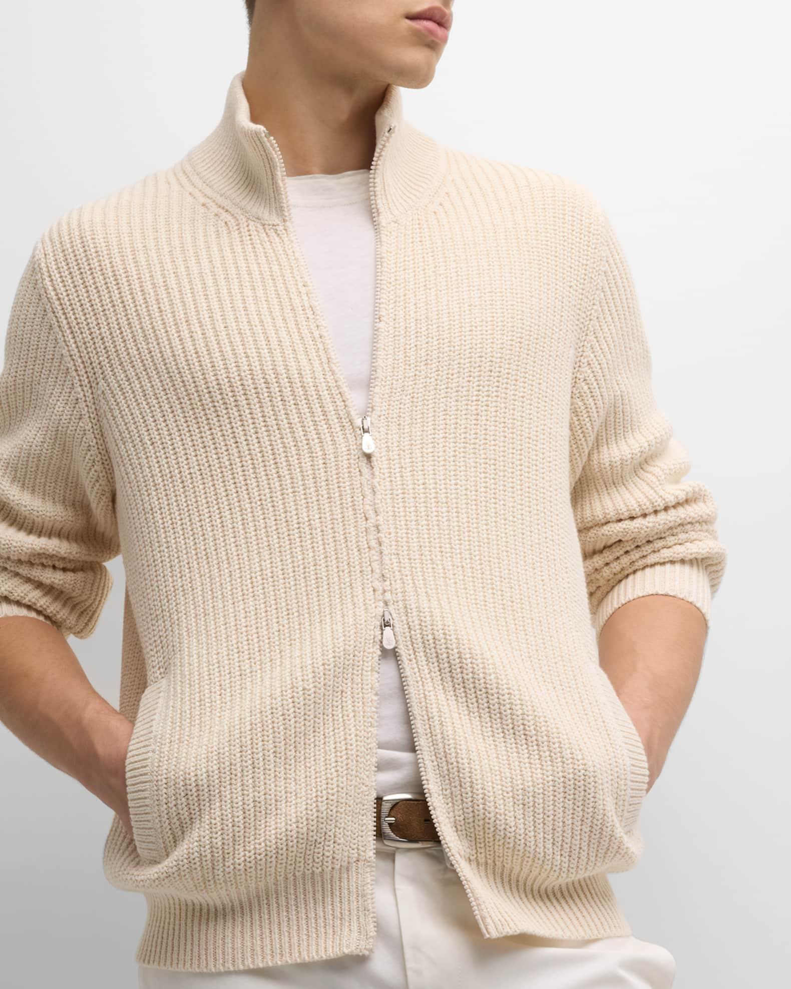 Men's Ribbed Full-Zip Sweater Product Image