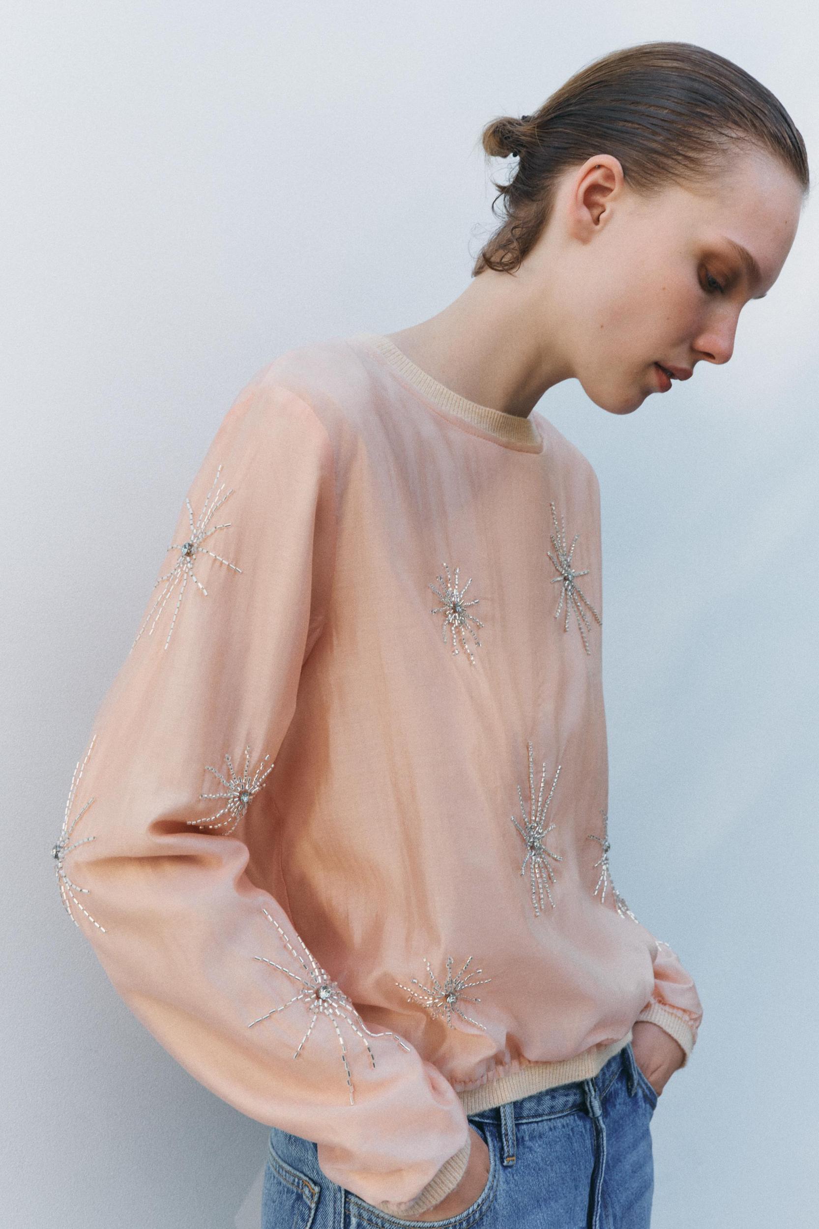 BEADED KNIT TOP Product Image