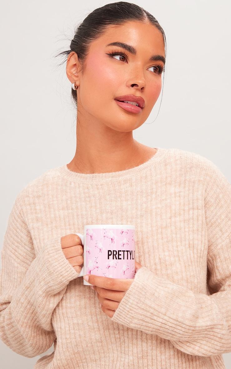 Petite Oatmeal Knit Oversized Sweater Product Image