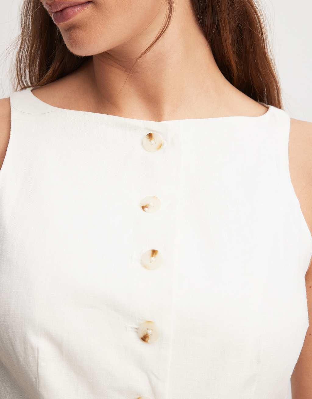 NA-KD high neck linen vest in white - part of a set Product Image