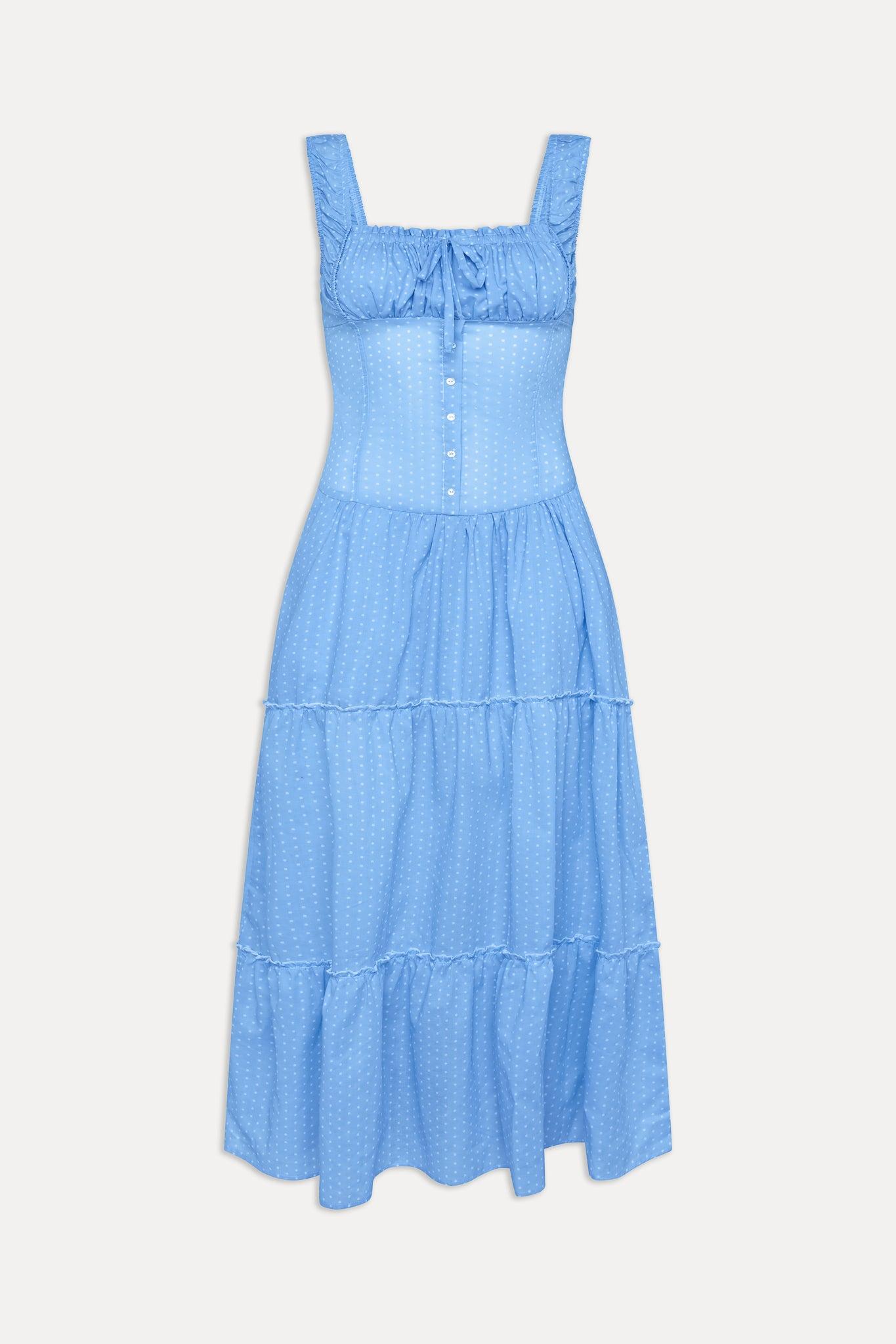 Christabelle Polka Dot Maxi Dress - Raindrop Product Image