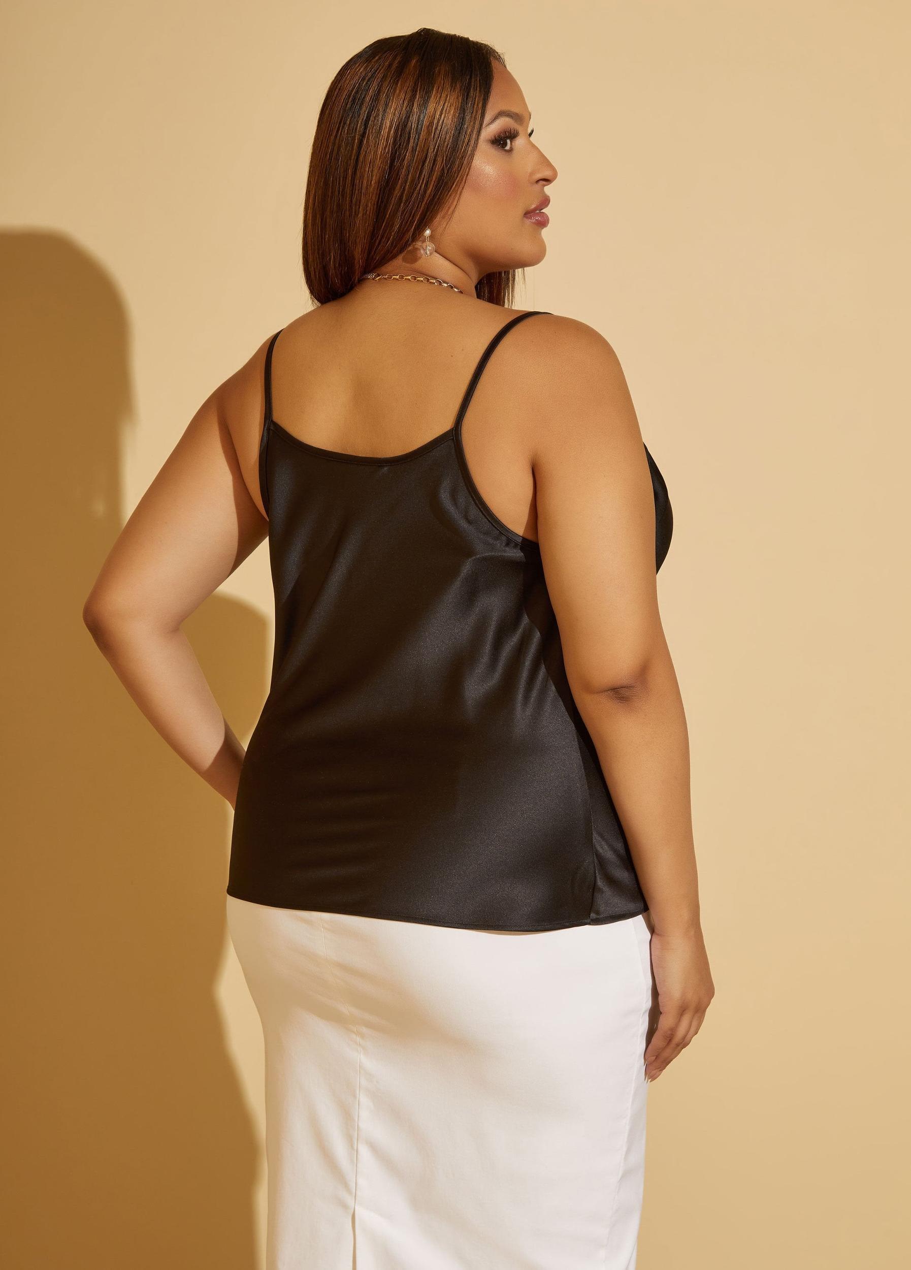 Plus Size Draped Satin Cami Ashley Stewart Product Image