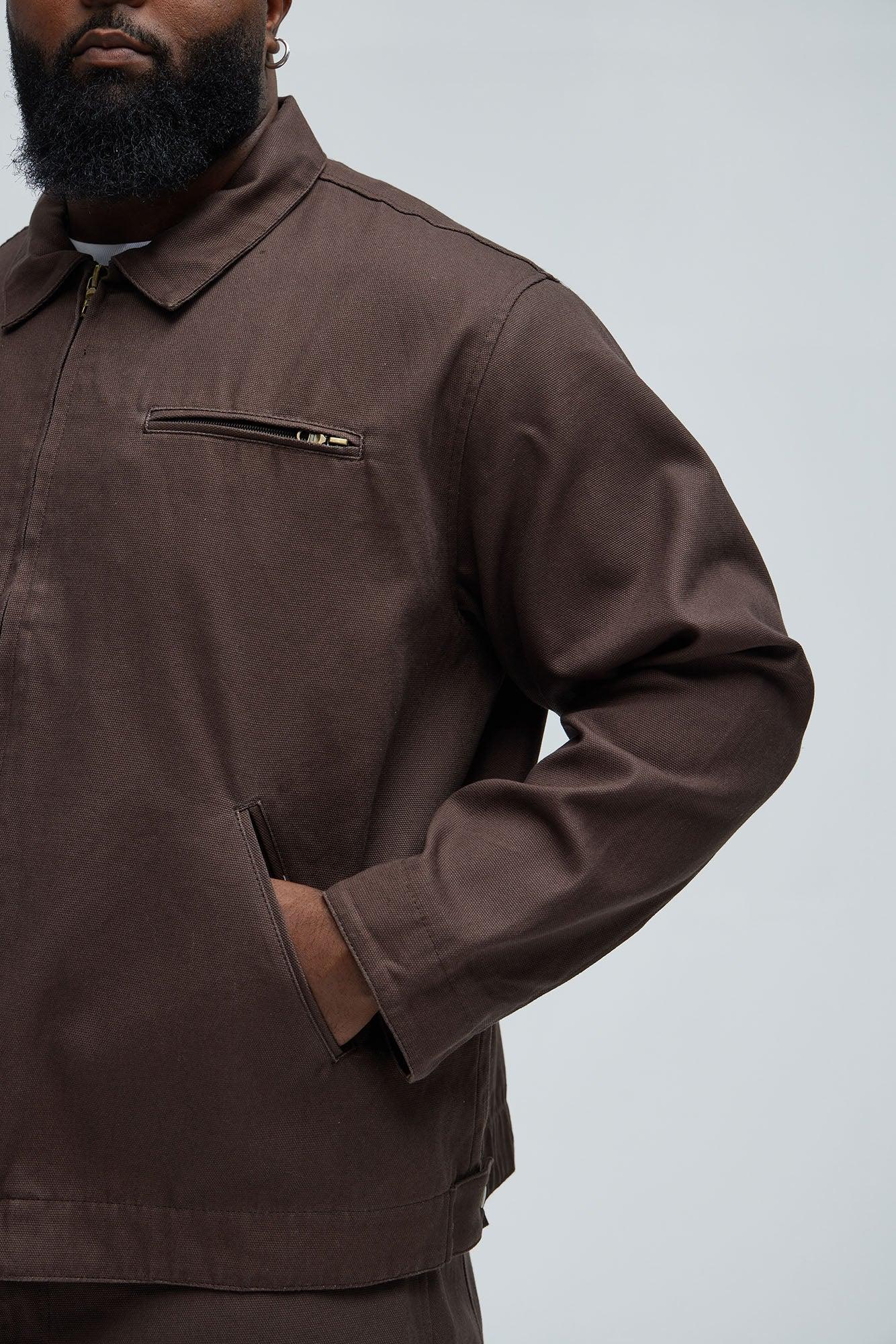 Alexander Utility Canvas Zip Work Jacket - Brown Product Image