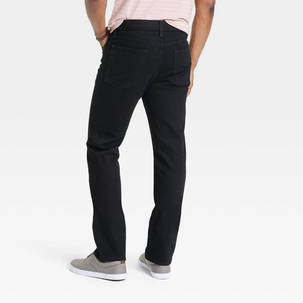 Mens Straight Fit Jeans - Goodfellow & Co Jet Black 36x30 Product Image