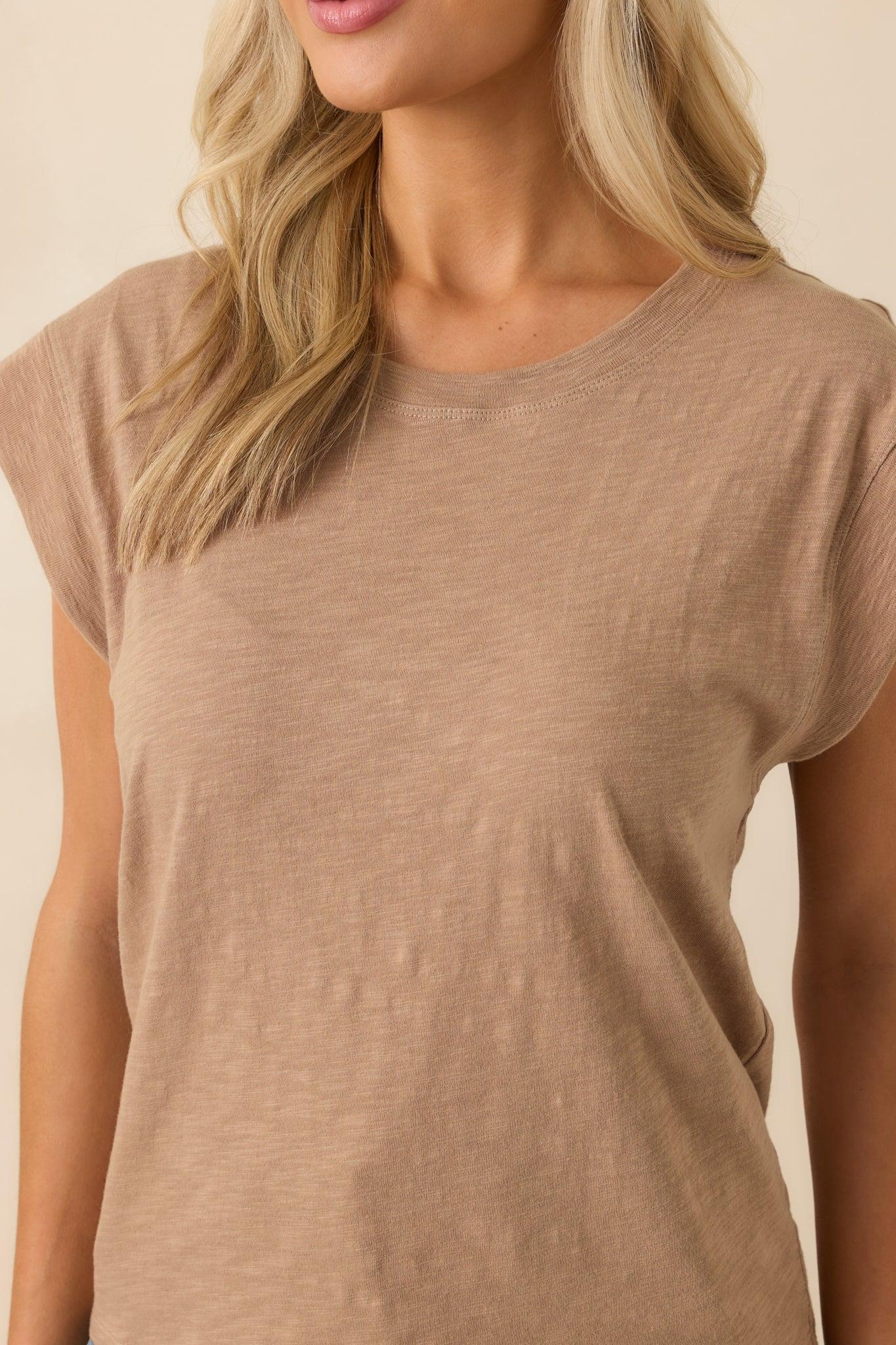 Z Supply Tan Cotton Camino Slub Tee Product Image