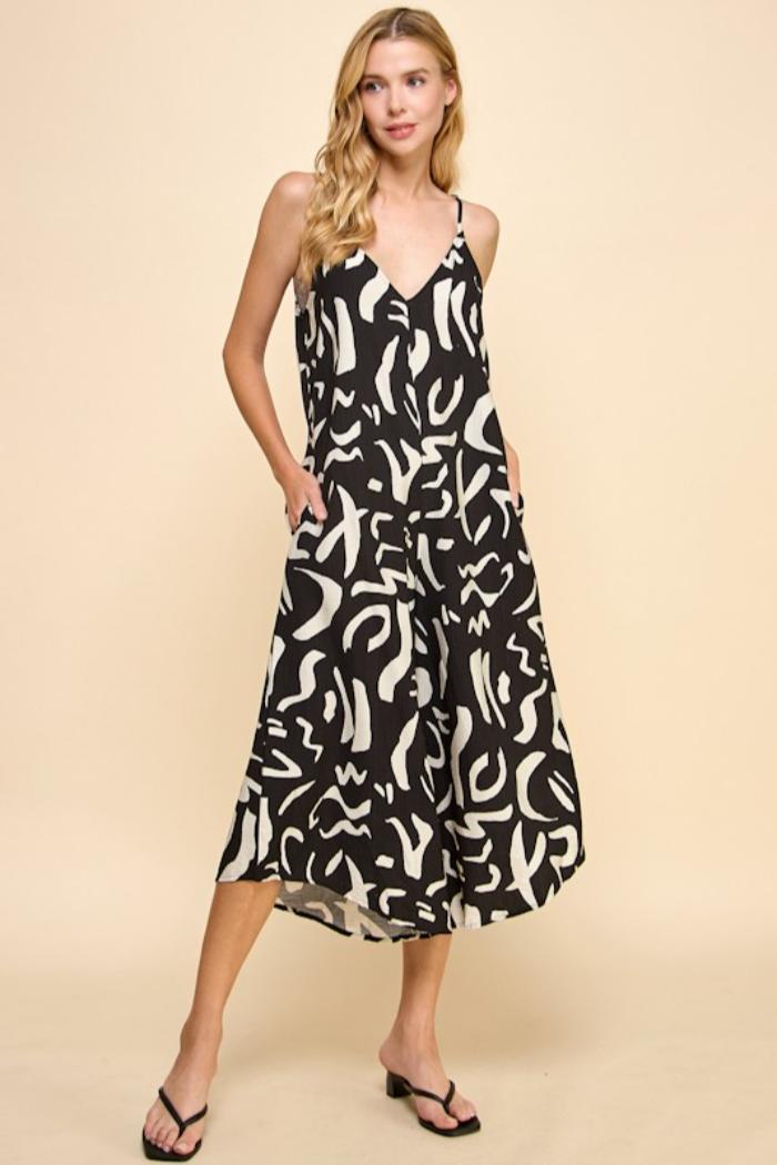 Loose Fit Adjustable Strap Cami Jumpsuit Product Image