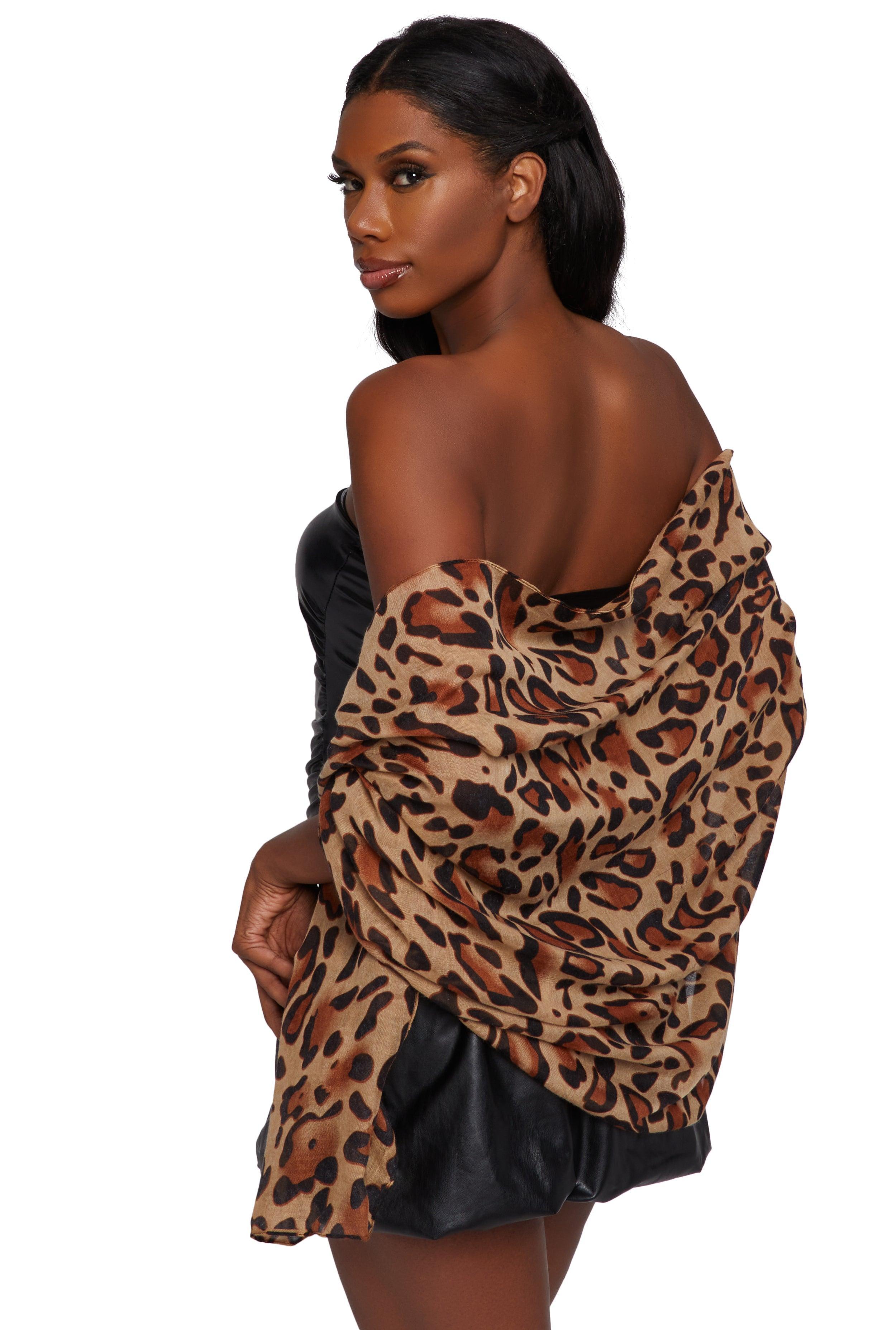 Womens Leopard Print Scarf Product Image