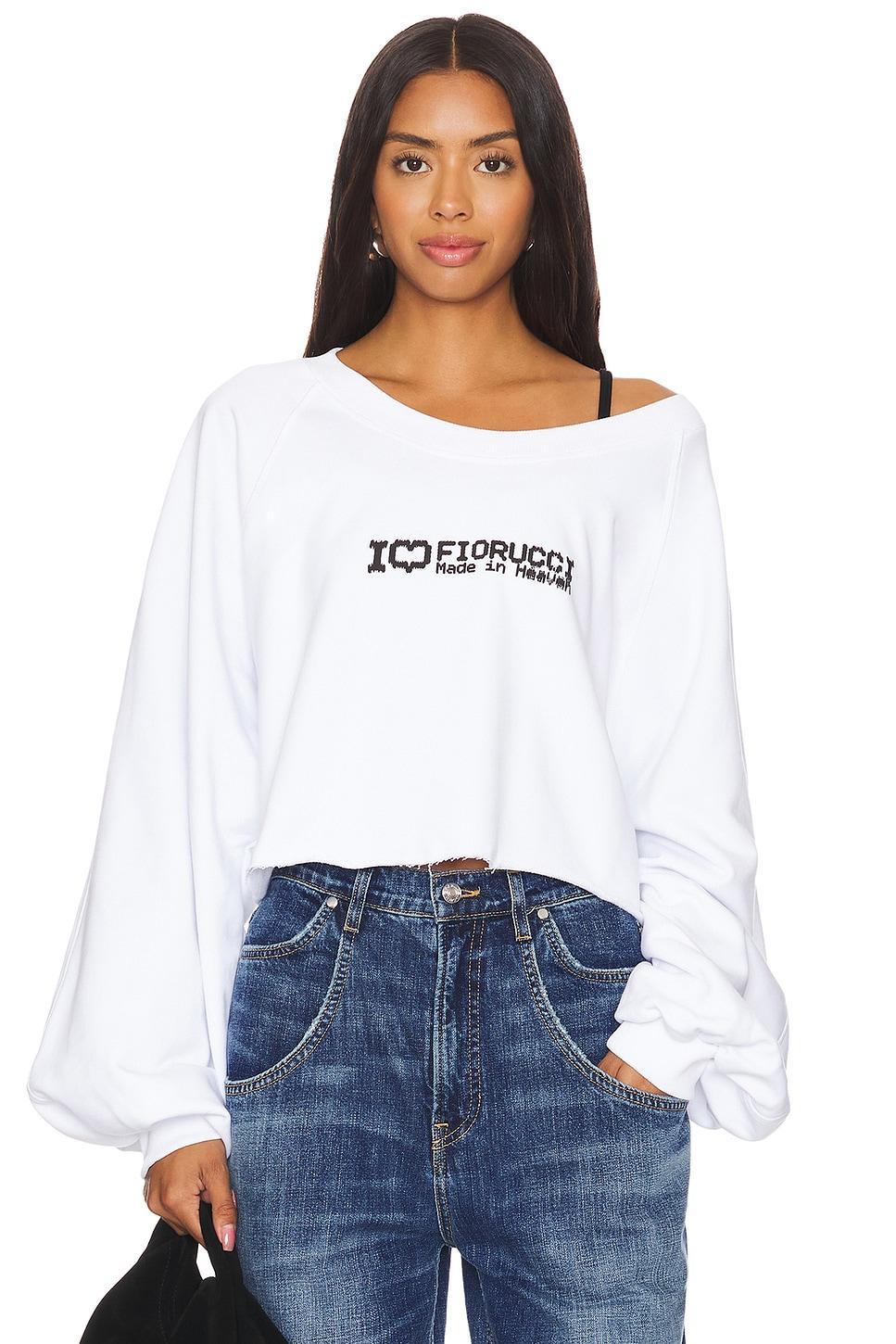 I Love Fiorucci Print Cropped Sweatshirt FIORUCCI Product Image