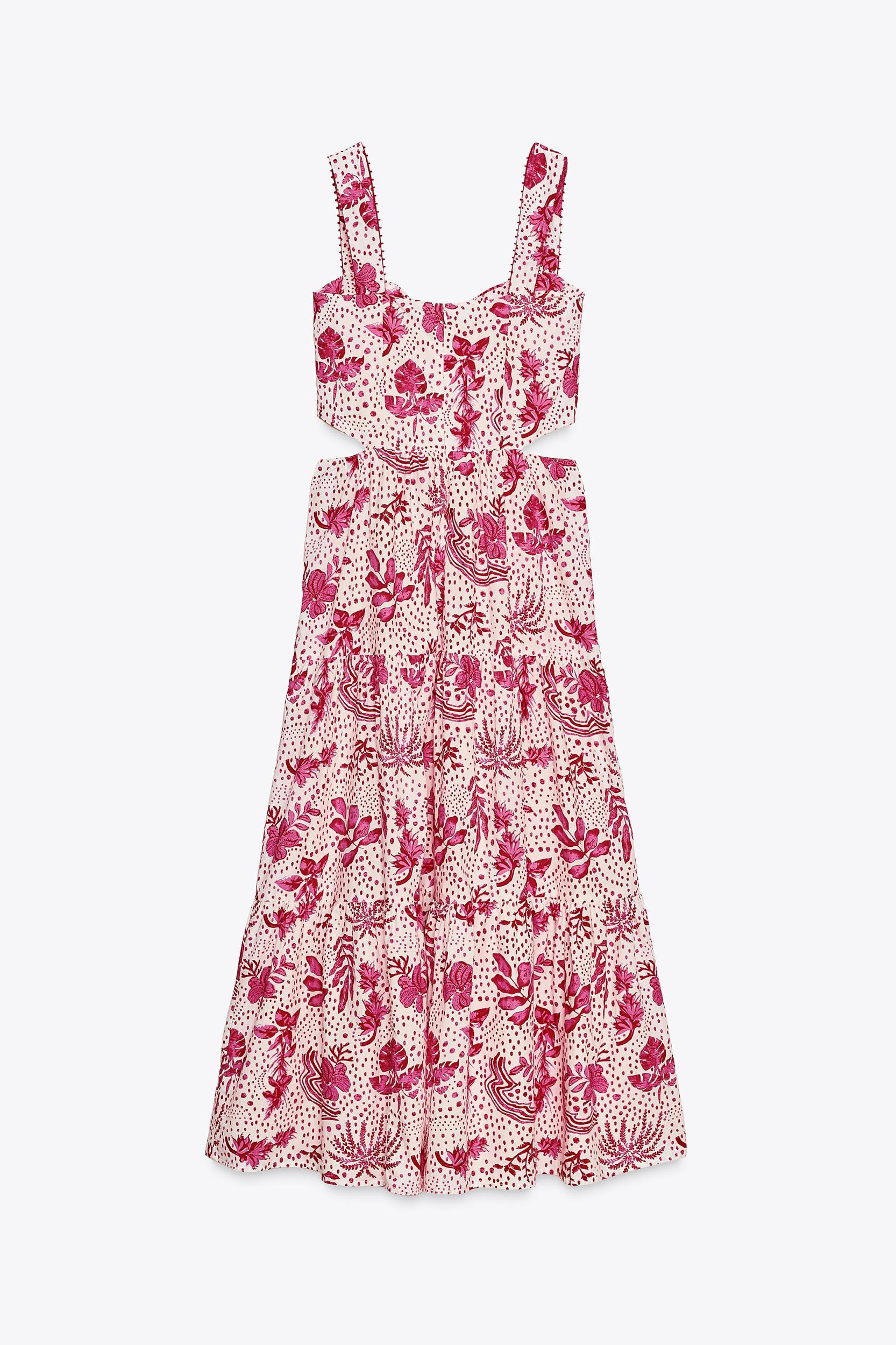 PRINTED CUT OUT MIDI DRESS Product Image