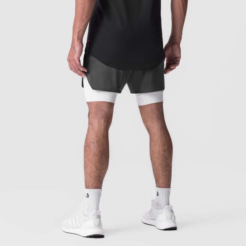 0828. AeroSilver® 5" Liner Short - Plum "Wings"/White Male Product Image