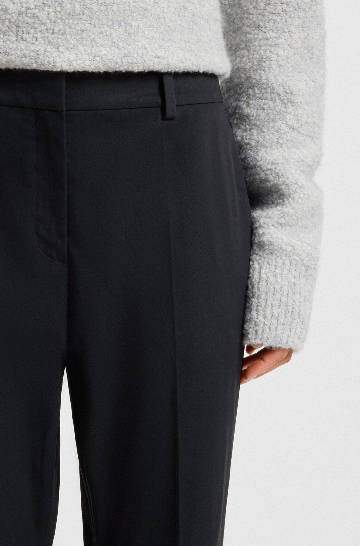 Regular-fit wide-leg trousers in soft flannel Product Image