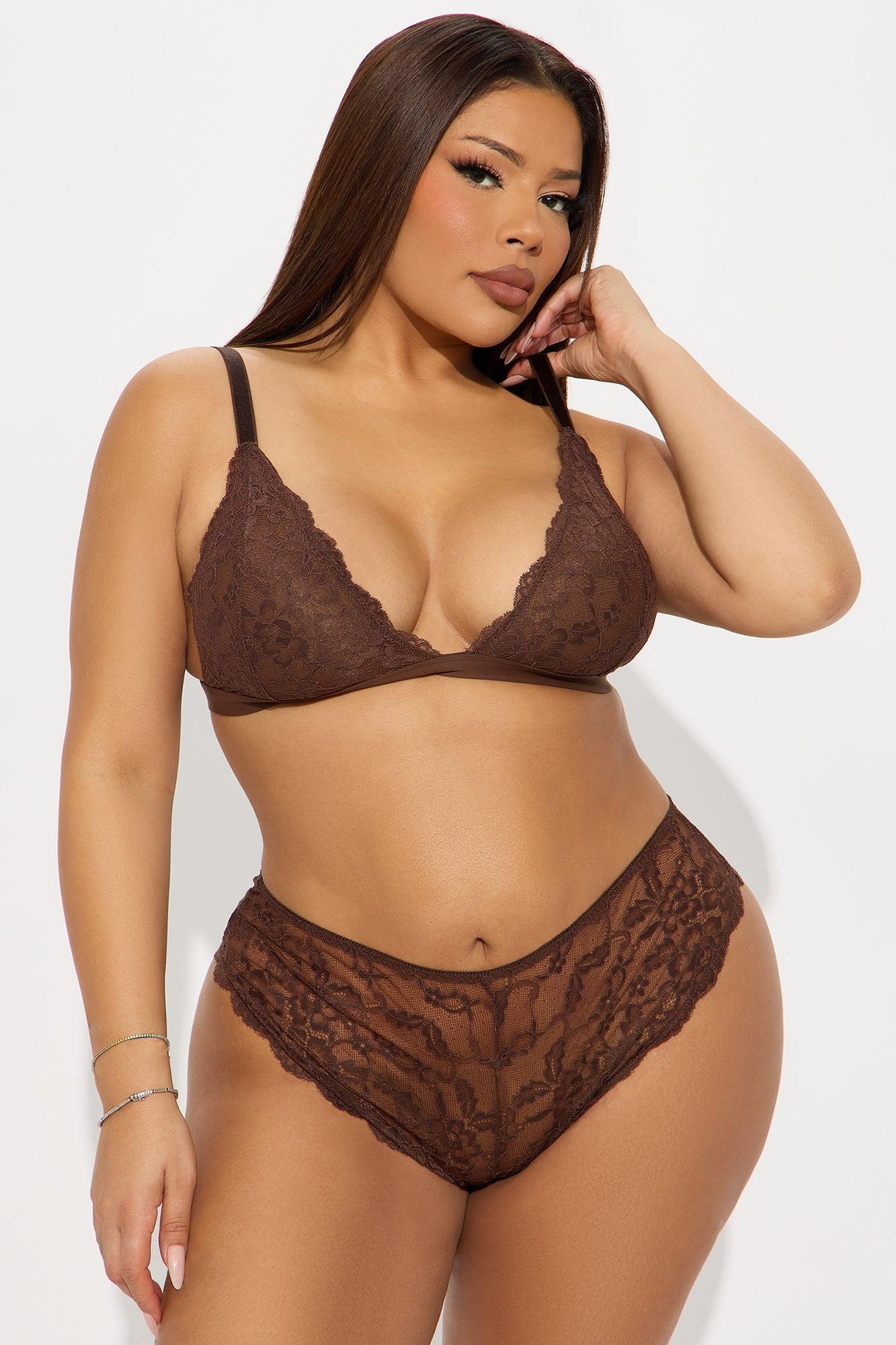 Nova Lace Triangle Bralette - Chocolate Product Image