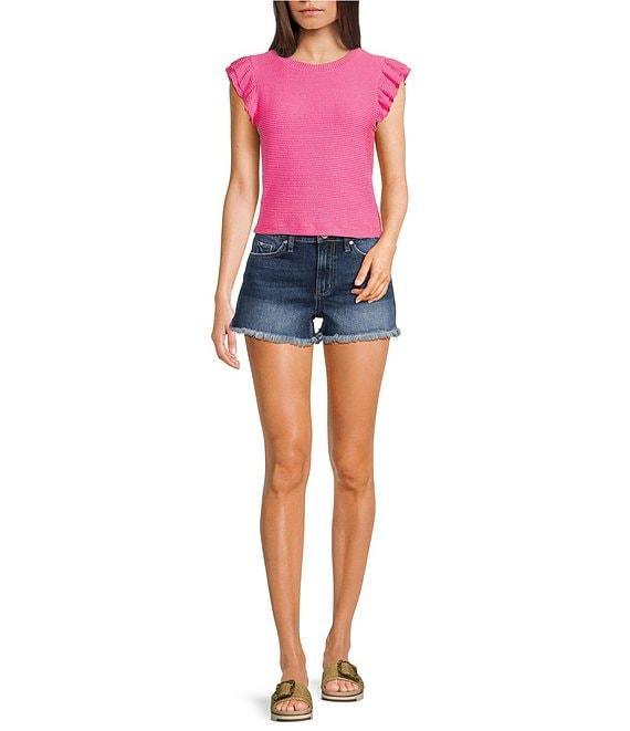 YMI Jeanswear High Rise Fray Hem Shorts Product Image