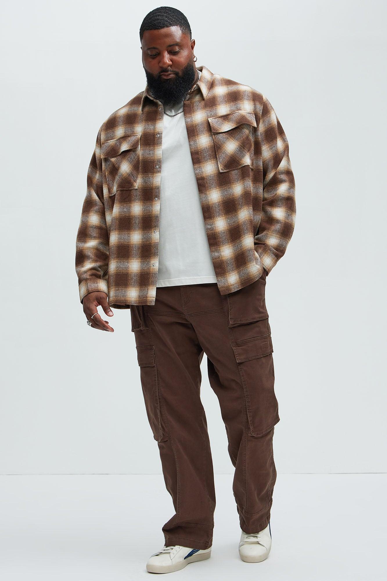 Cassnet Plaid Button Up Shirt - Brown Combo Product Image