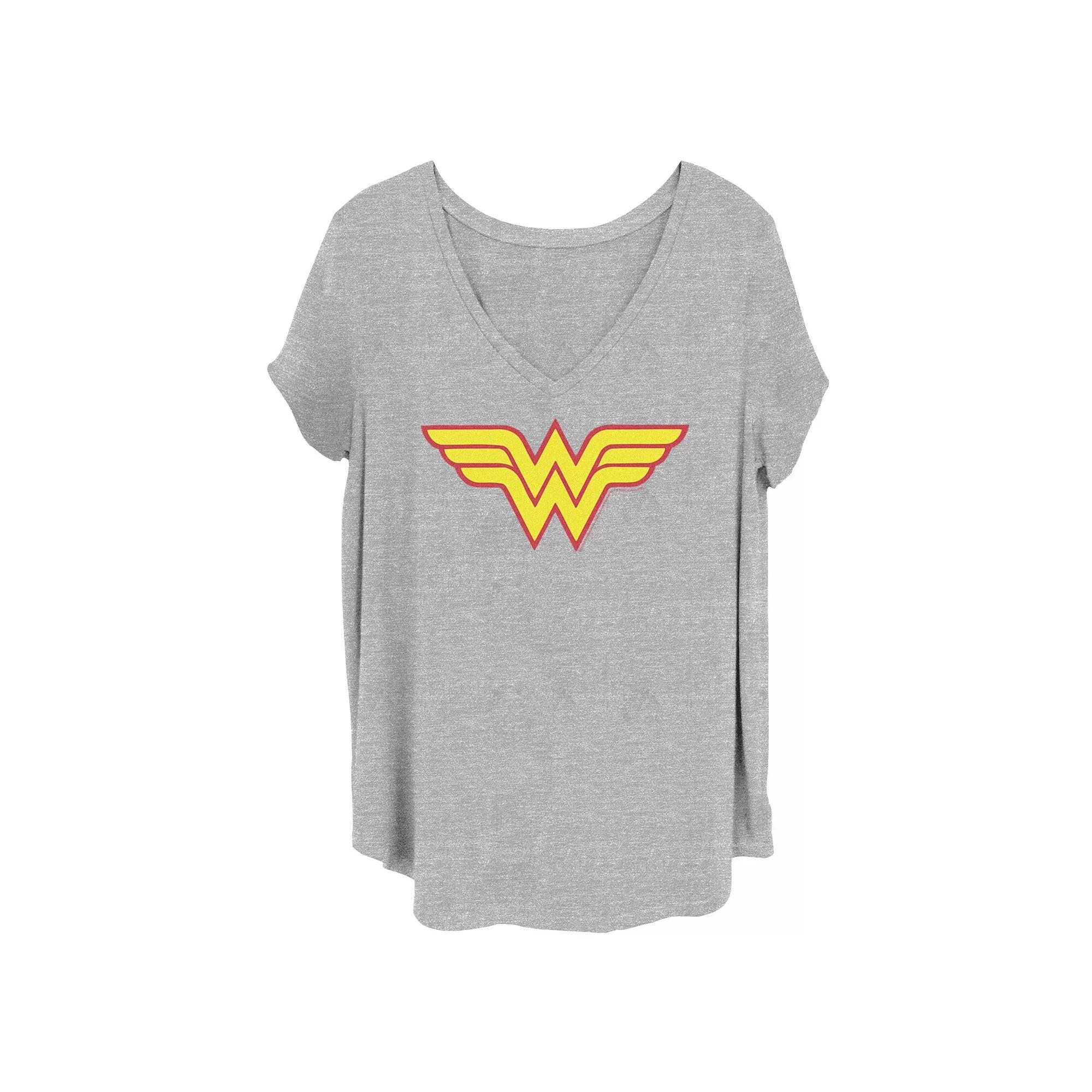 Juniors' Plus Size DC Comics Wonder Woman Symbol Tee, Girl's, Size: 2XL, Grey Gray Product Image
